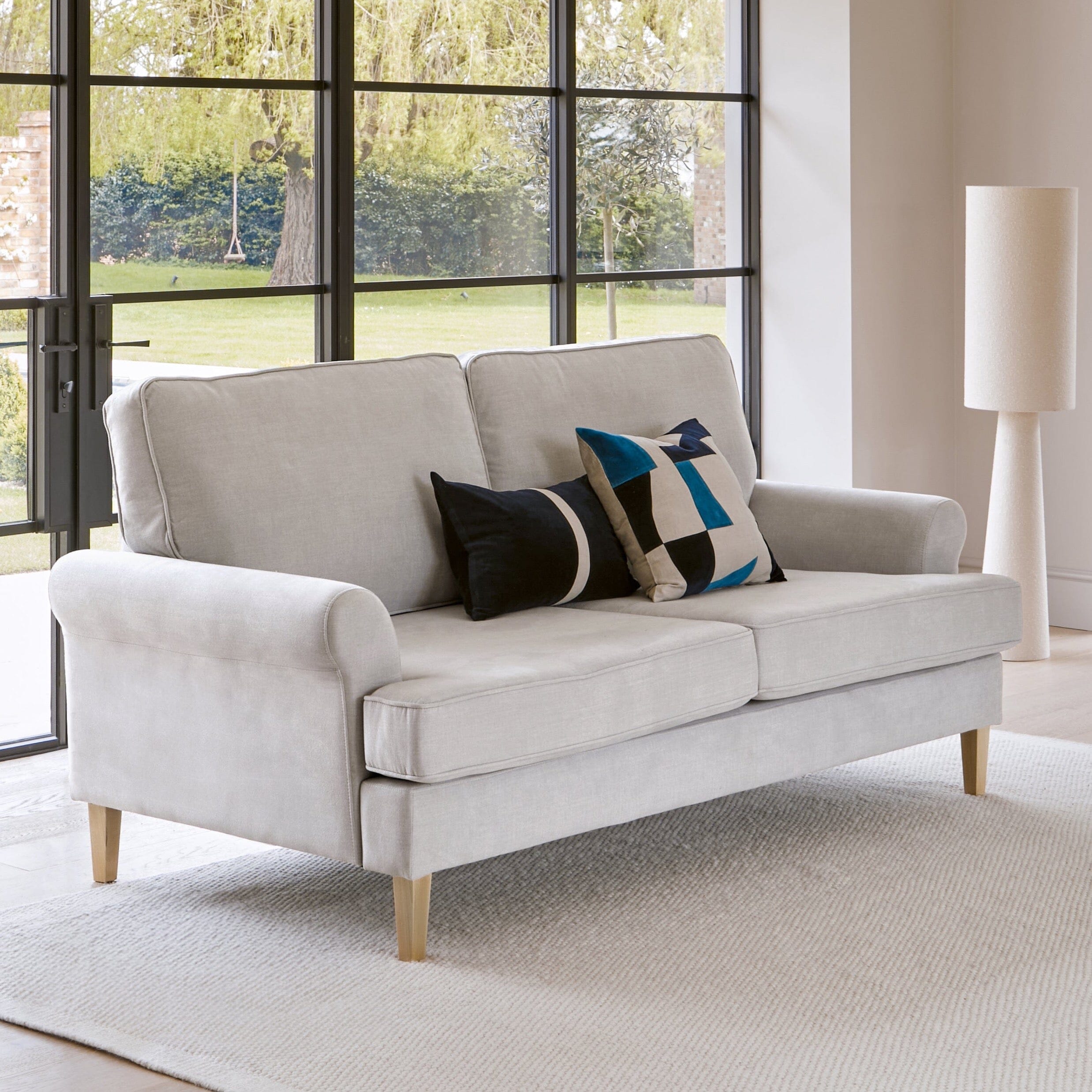 Annabelle 3 Seater Sofa - Cloud Grey with Pale Oak Legs