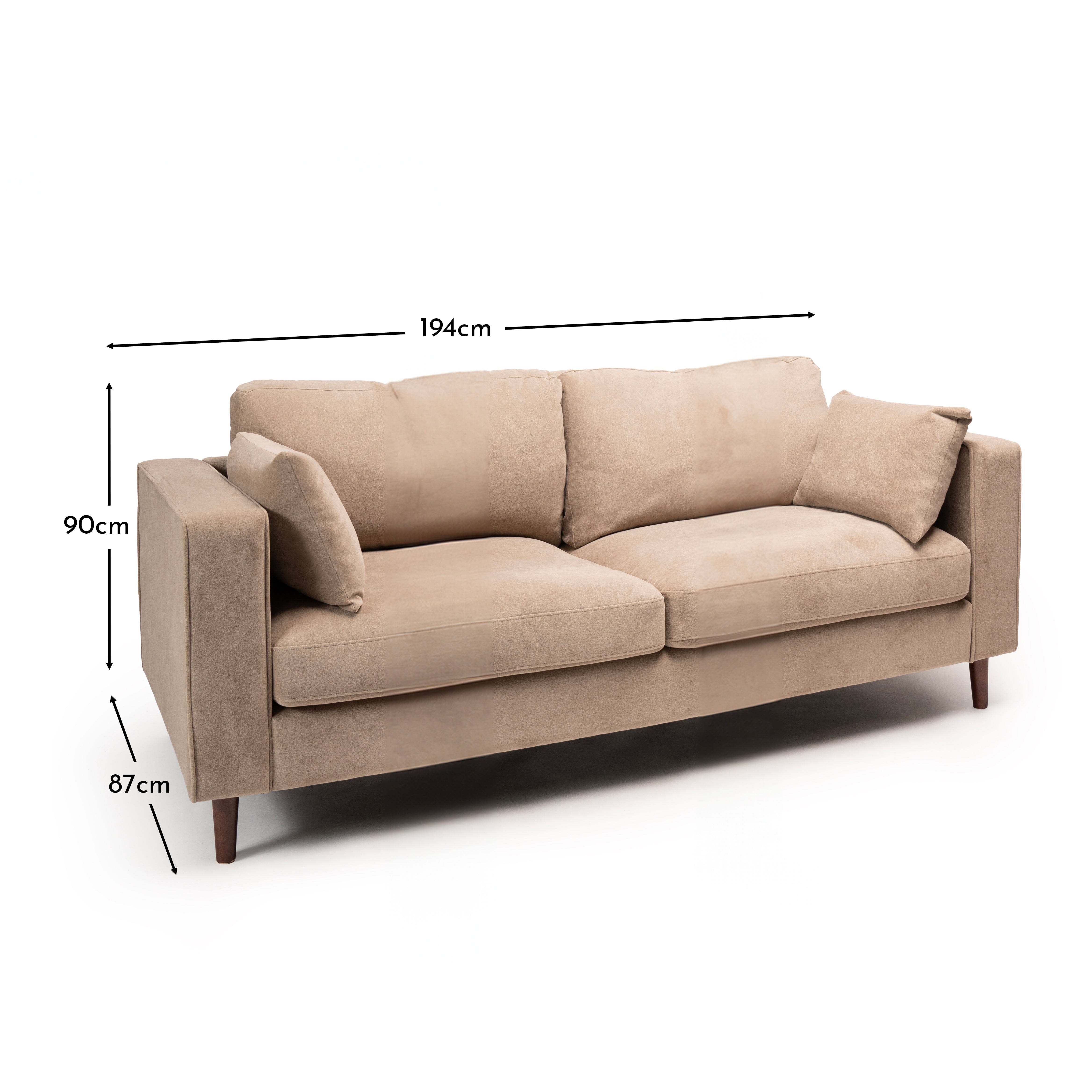 Emily 3 Seater Sofa - Driftwood with Dark Oak Legs - Image 8
