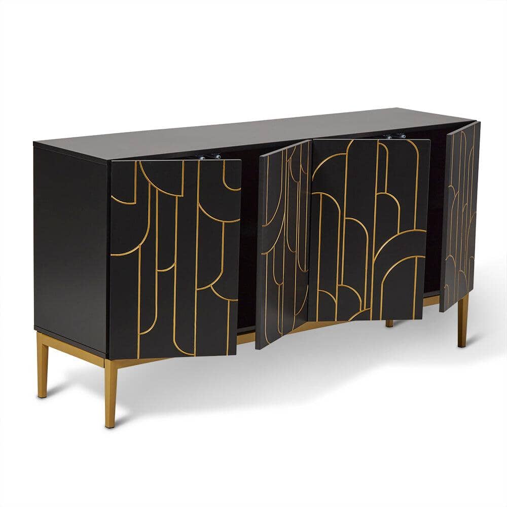 Gatsby Large 4 Door Sideboard – Noir Black - Image 5