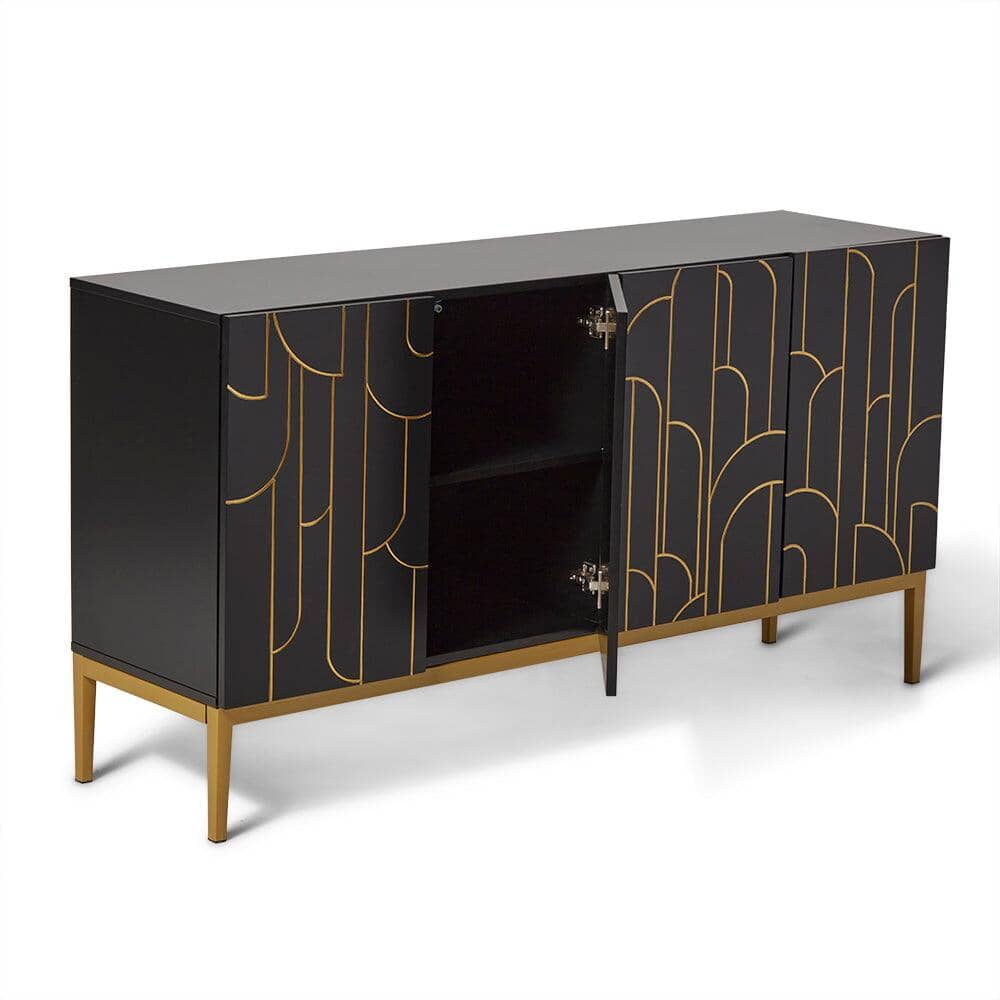 Gatsby Large 4 Door Sideboard – Noir Black - Image 6