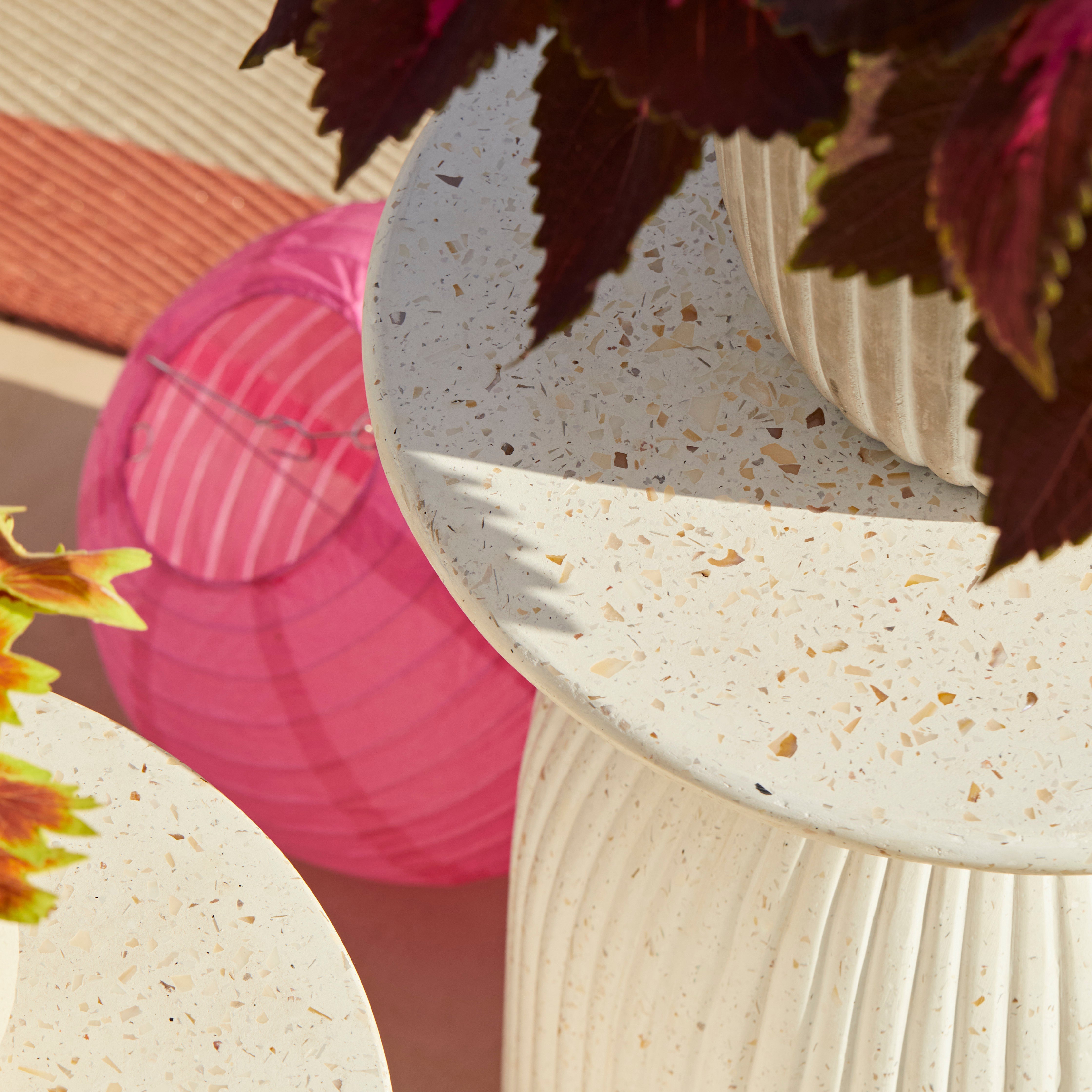 Zaliki Concrete Garden Coffee Table - Pearl Terrazzo - Image 9