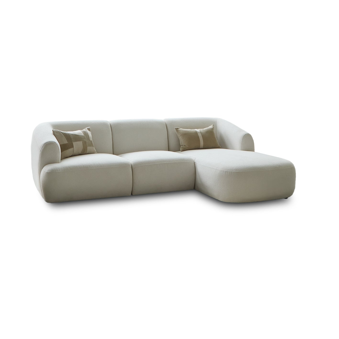 Nathalia Chaise Corner Sofa - Chalk White Boucle - Image 10