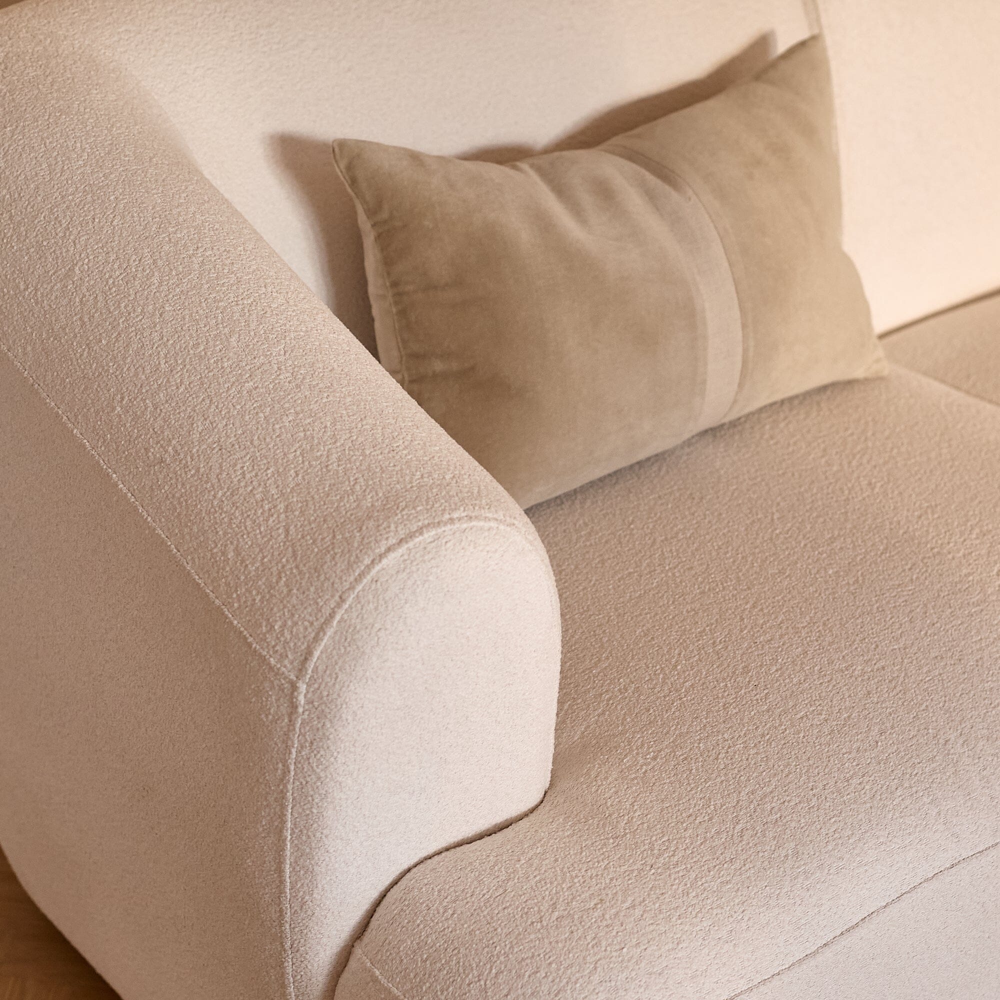 Nathalia Chaise Corner Sofa - Chalk White Boucle - Image 5
