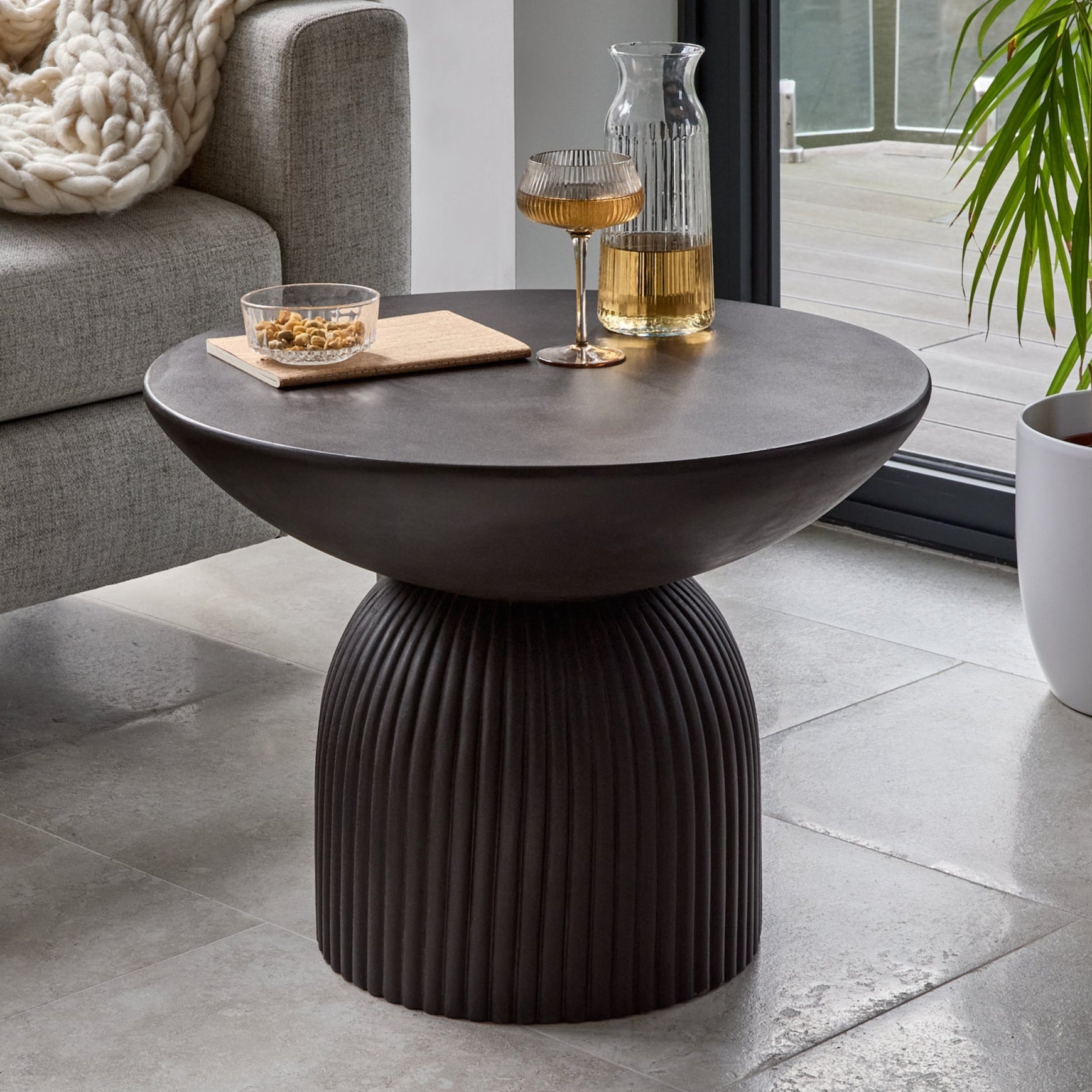 Zaliki Black Concrete Coffee Table