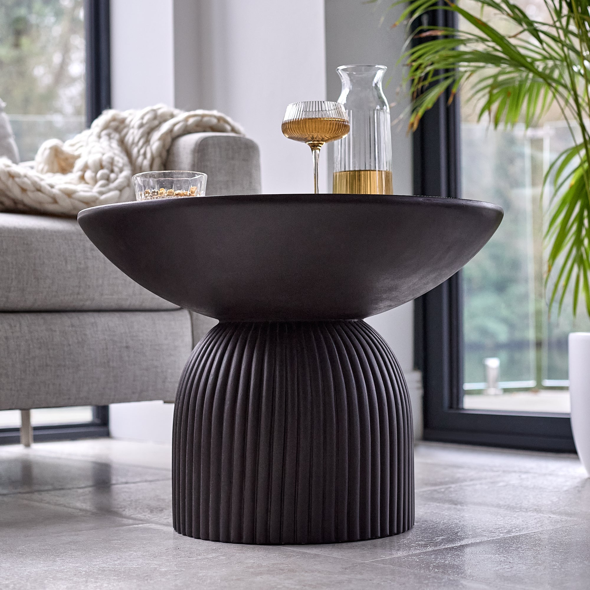 Zaliki Black Concrete Coffee Table - Image 5