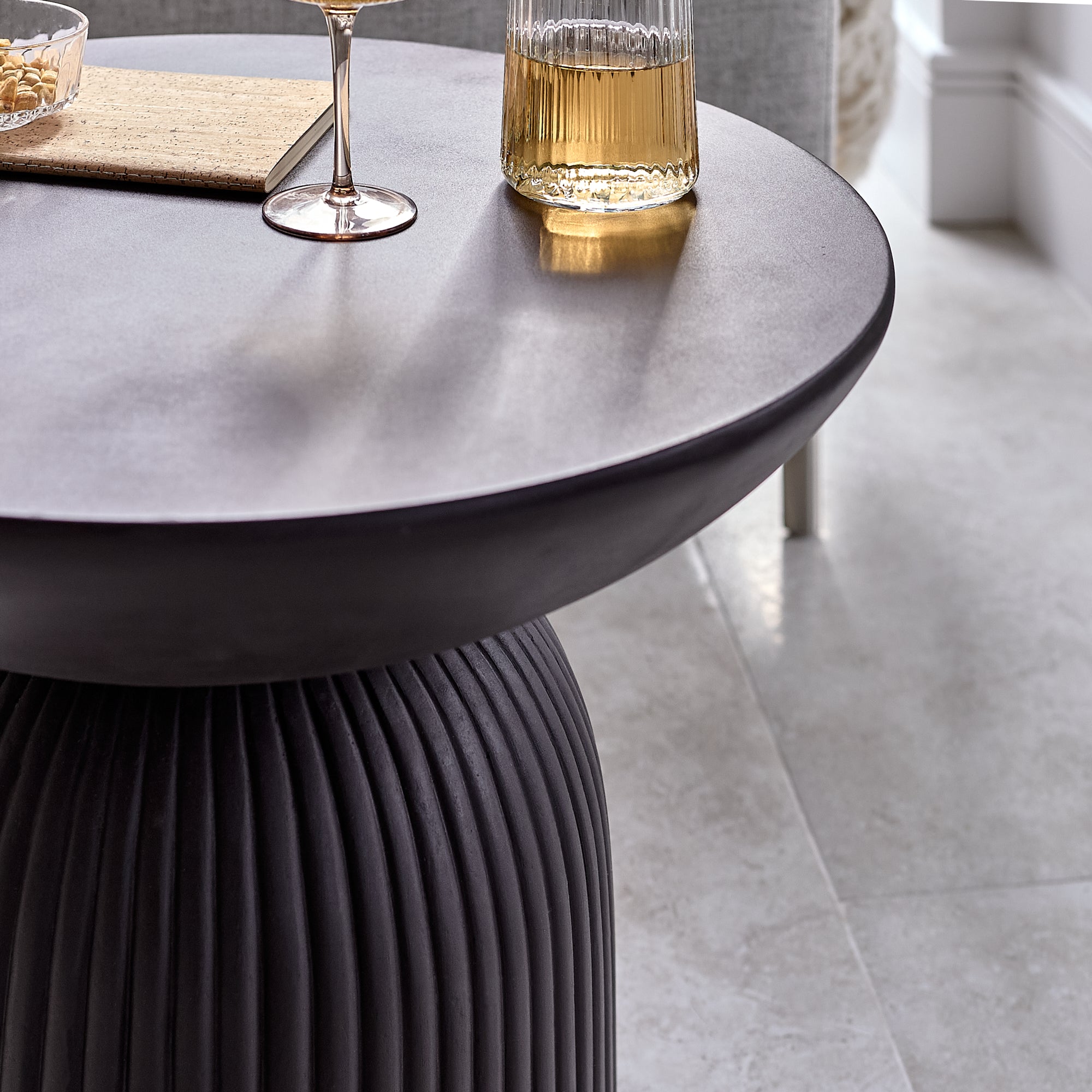 Zaliki Black Concrete Coffee Table - Image 2