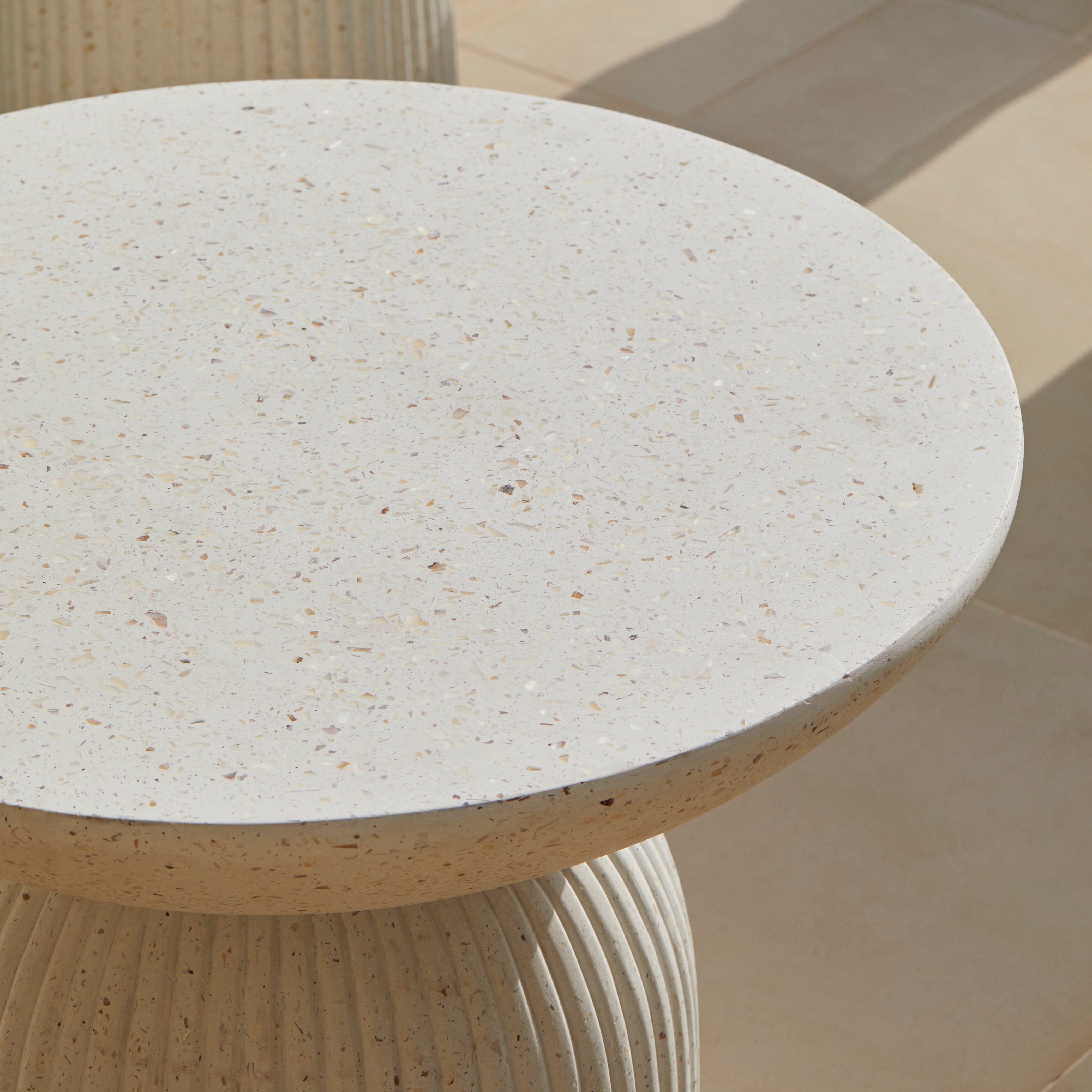 Zaliki Concrete Garden Coffee Table - Pearl Terrazzo - Image 8
