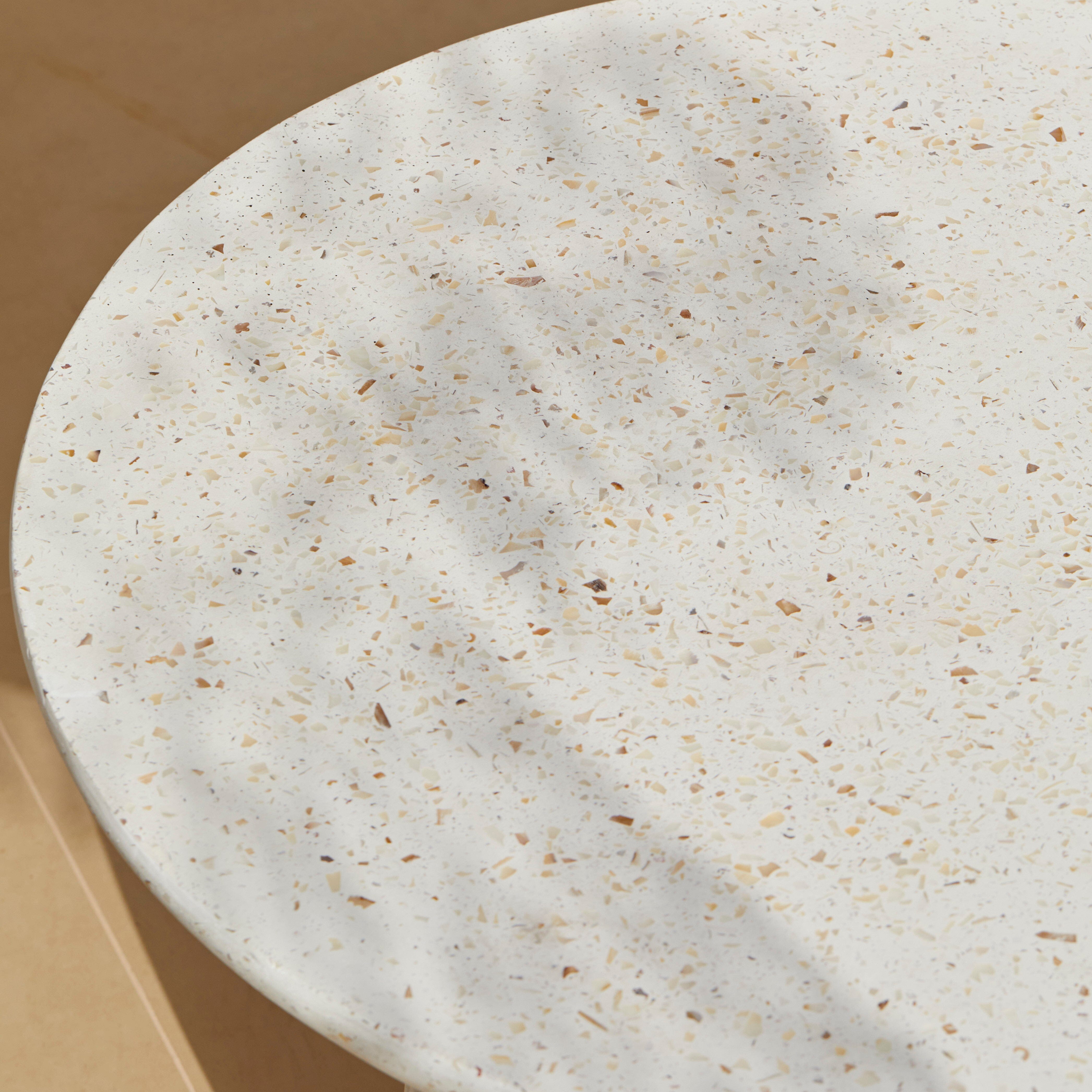 Zaliki Concrete Garden Coffee Table - Pearl Terrazzo - Image 5