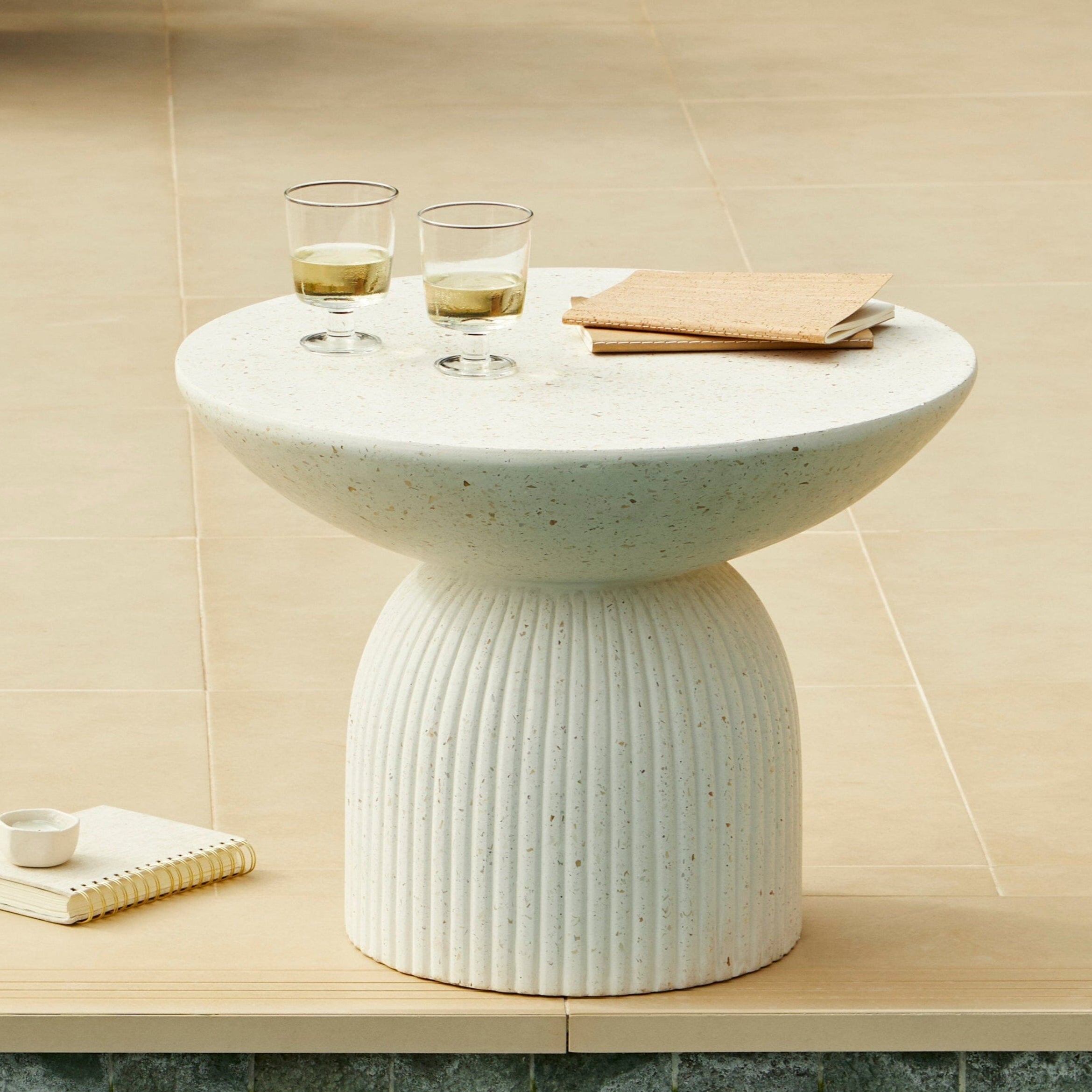 Zaliki Concrete Garden Coffee Table - Pearl Terrazzo