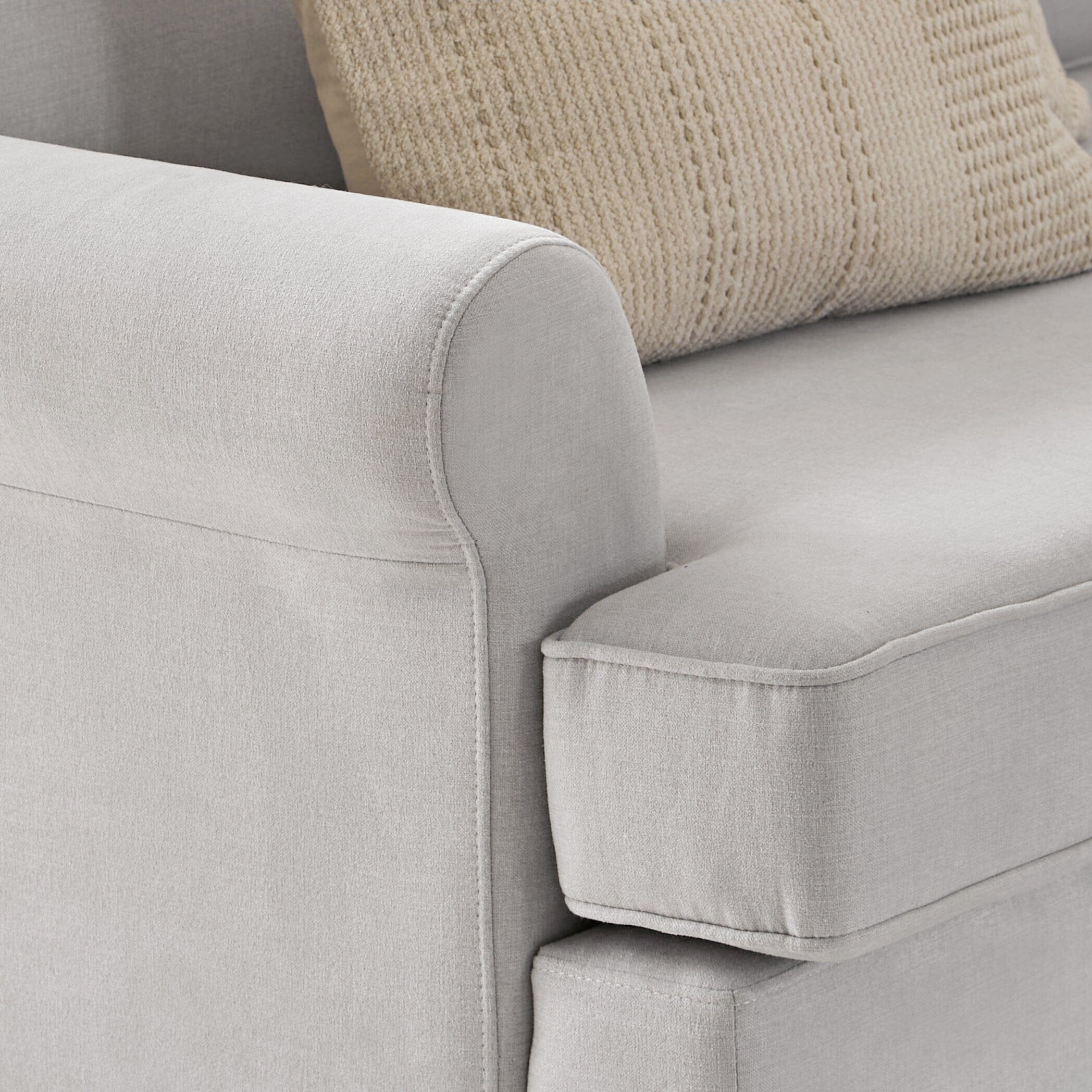 Annabelle 3 Seater Sofa - Cloud Grey with Pale Oak Legs - Image 2