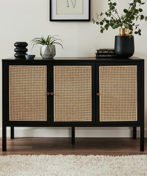 Charlie Sideboard - Cane Front - Black