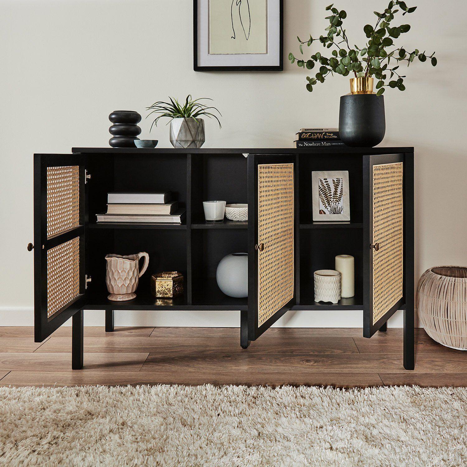 Charlie Sideboard - Cane Front - Black - Image 5