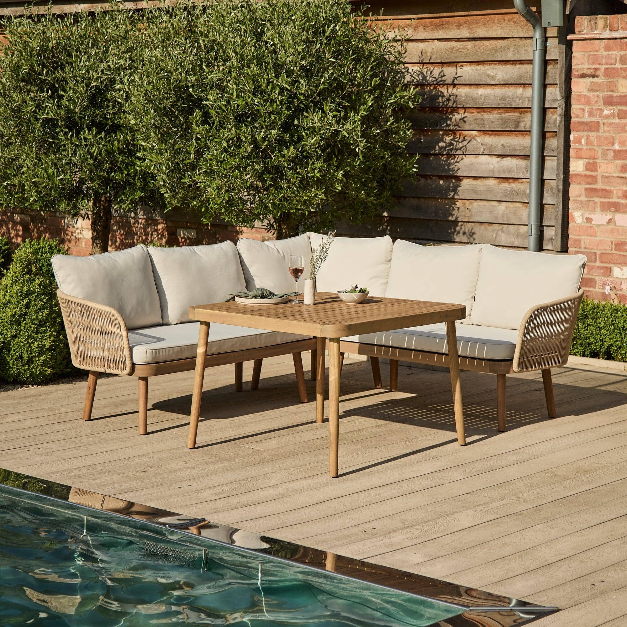 Eaden Rope Corner Dining Set - Natural