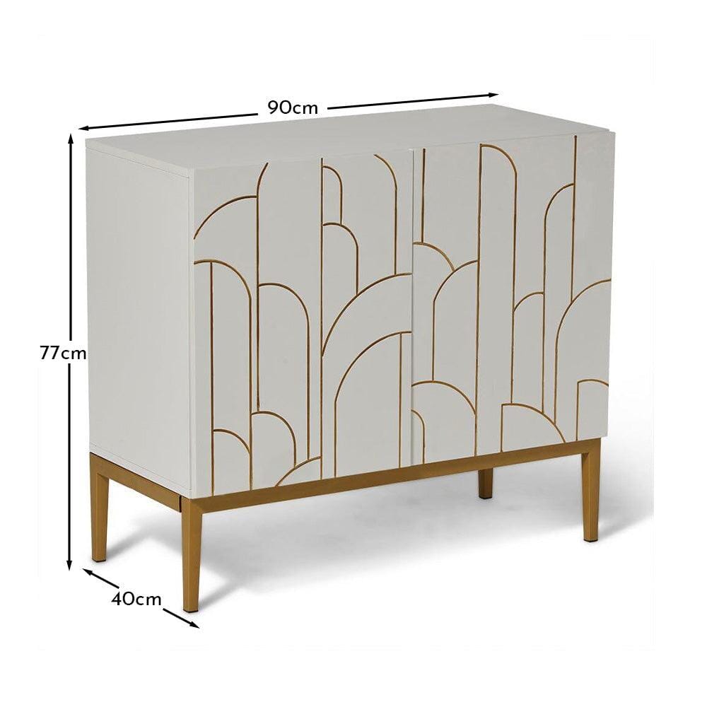 Gatsby 2 Door Small Sideboard - Snow White - Image 9