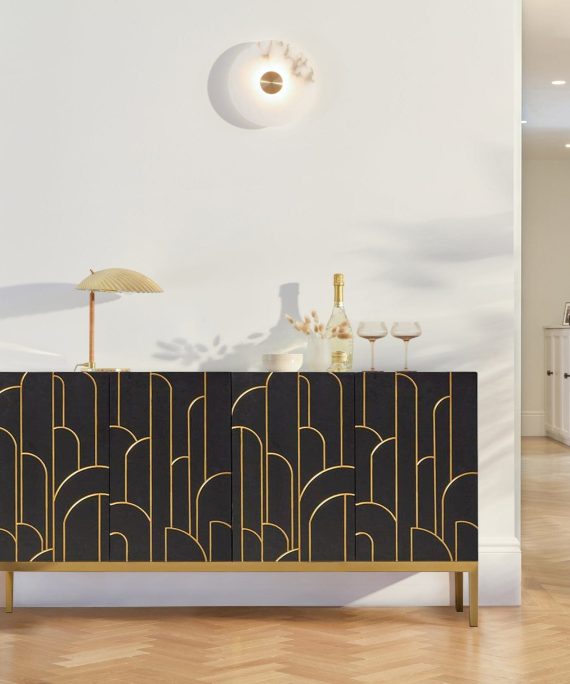 Gatsby Large 4 Door Sideboard – Noir Black