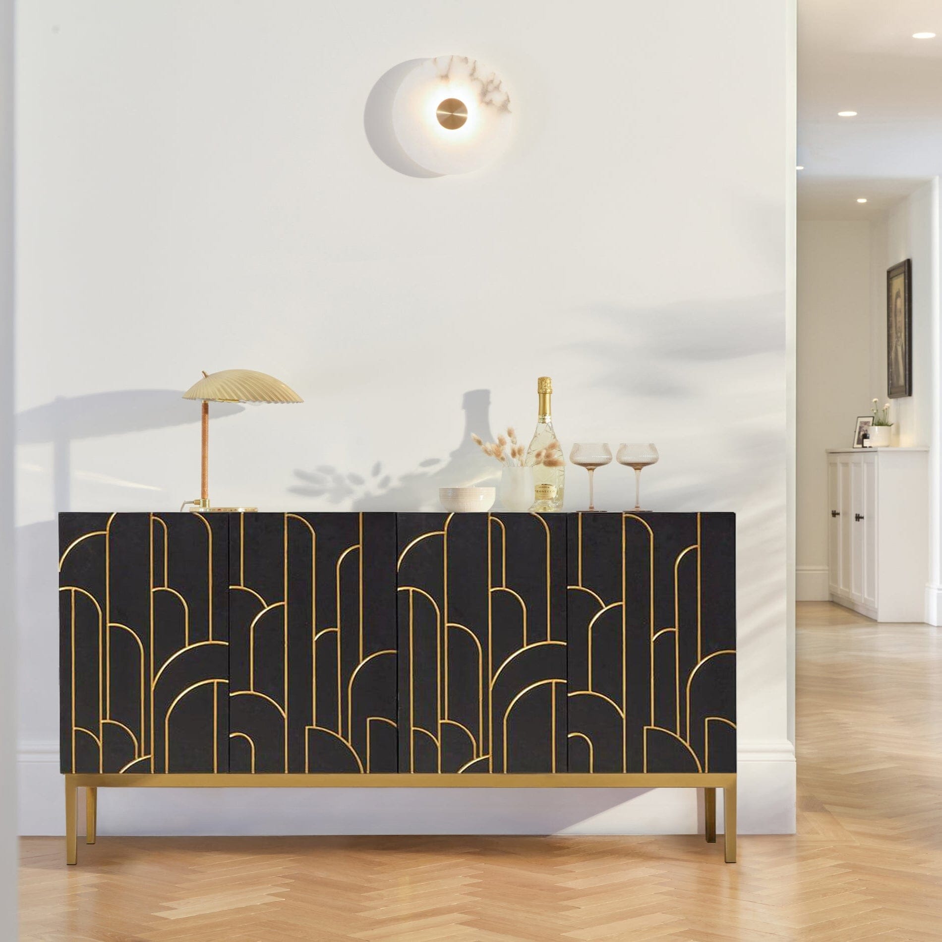 Gatsby Large 4 Door Sideboard – Noir Black