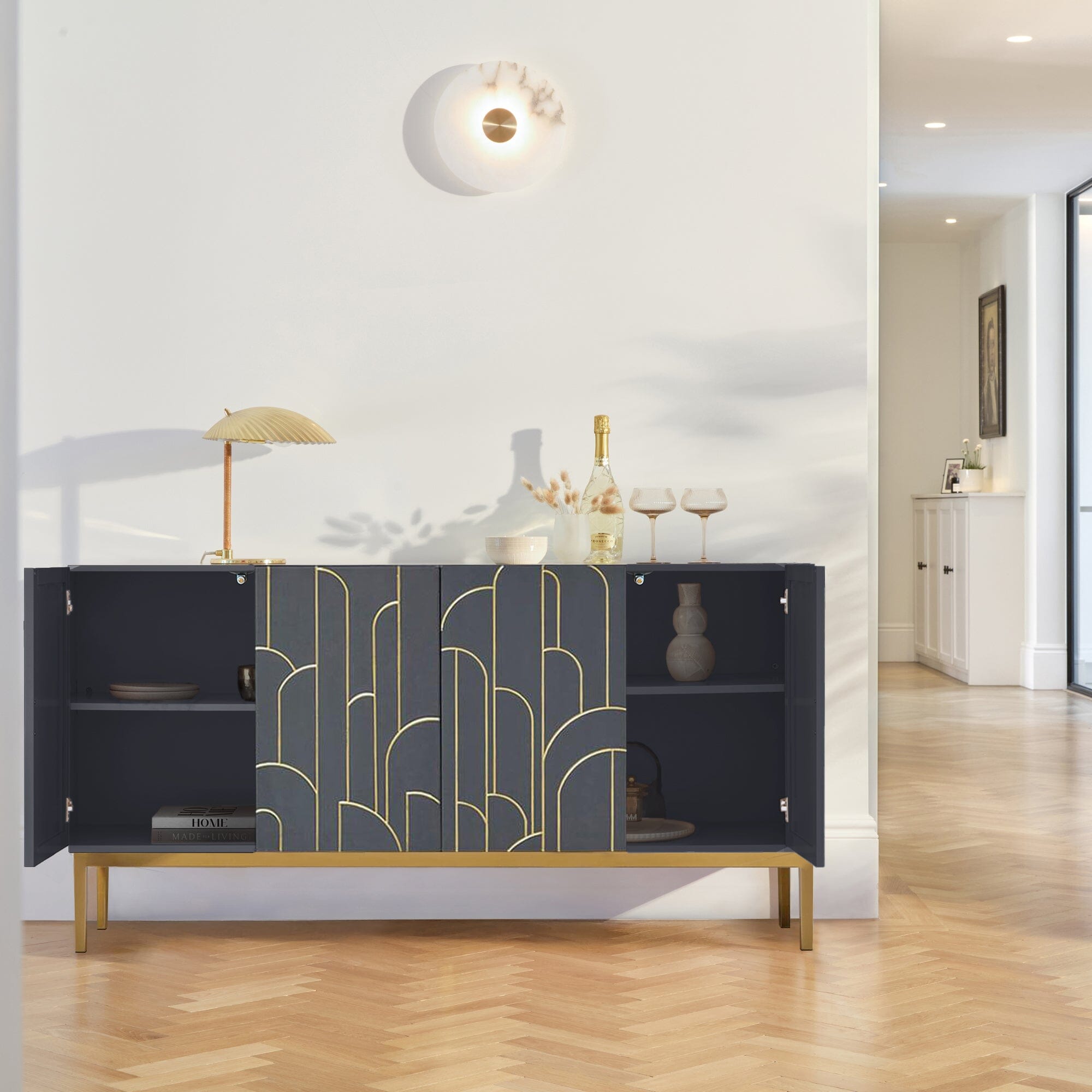 Gatsby Large 4 Door Sideboard – Smoke Grey - Image 2