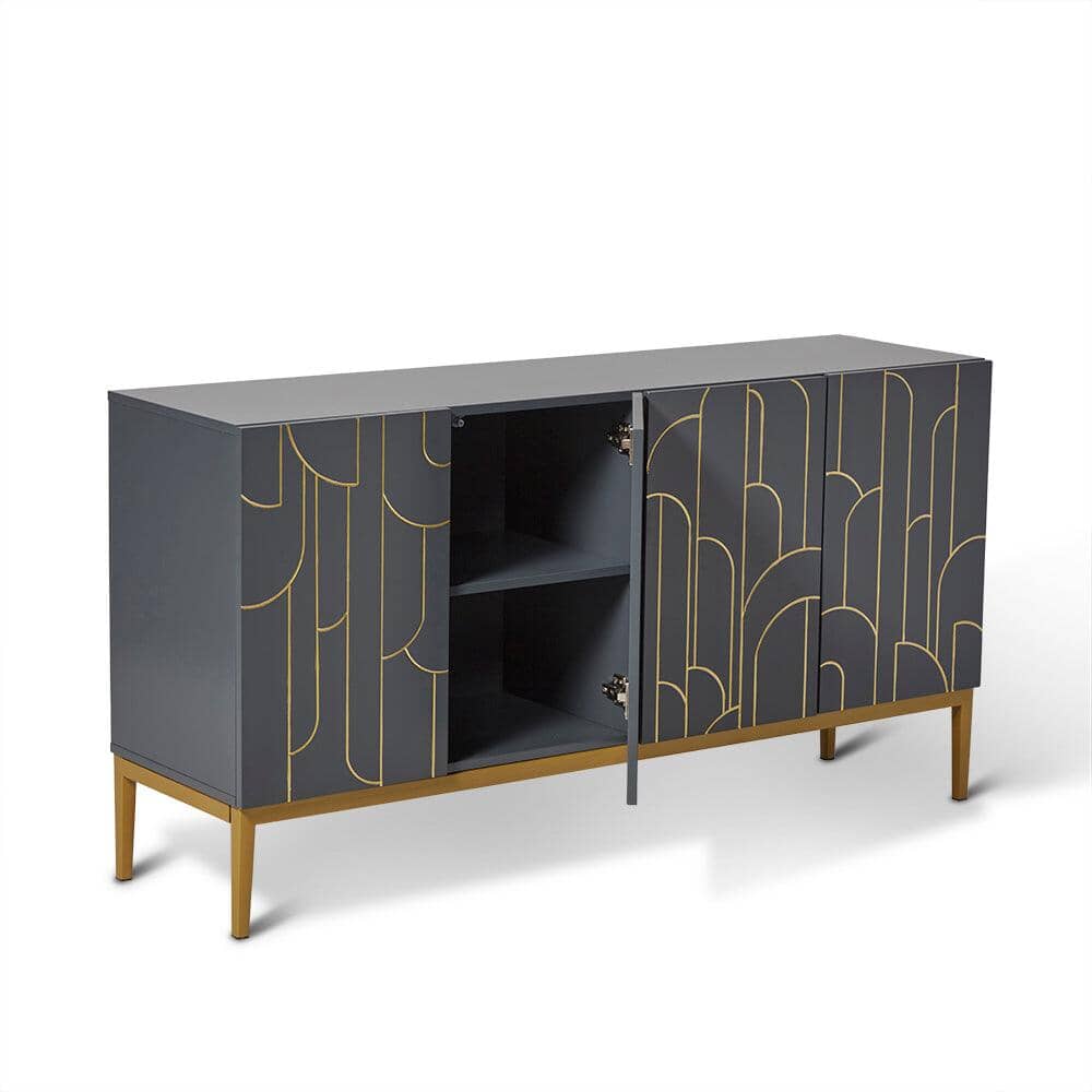 Gatsby Large 4 Door Sideboard – Smoke Grey - Image 5