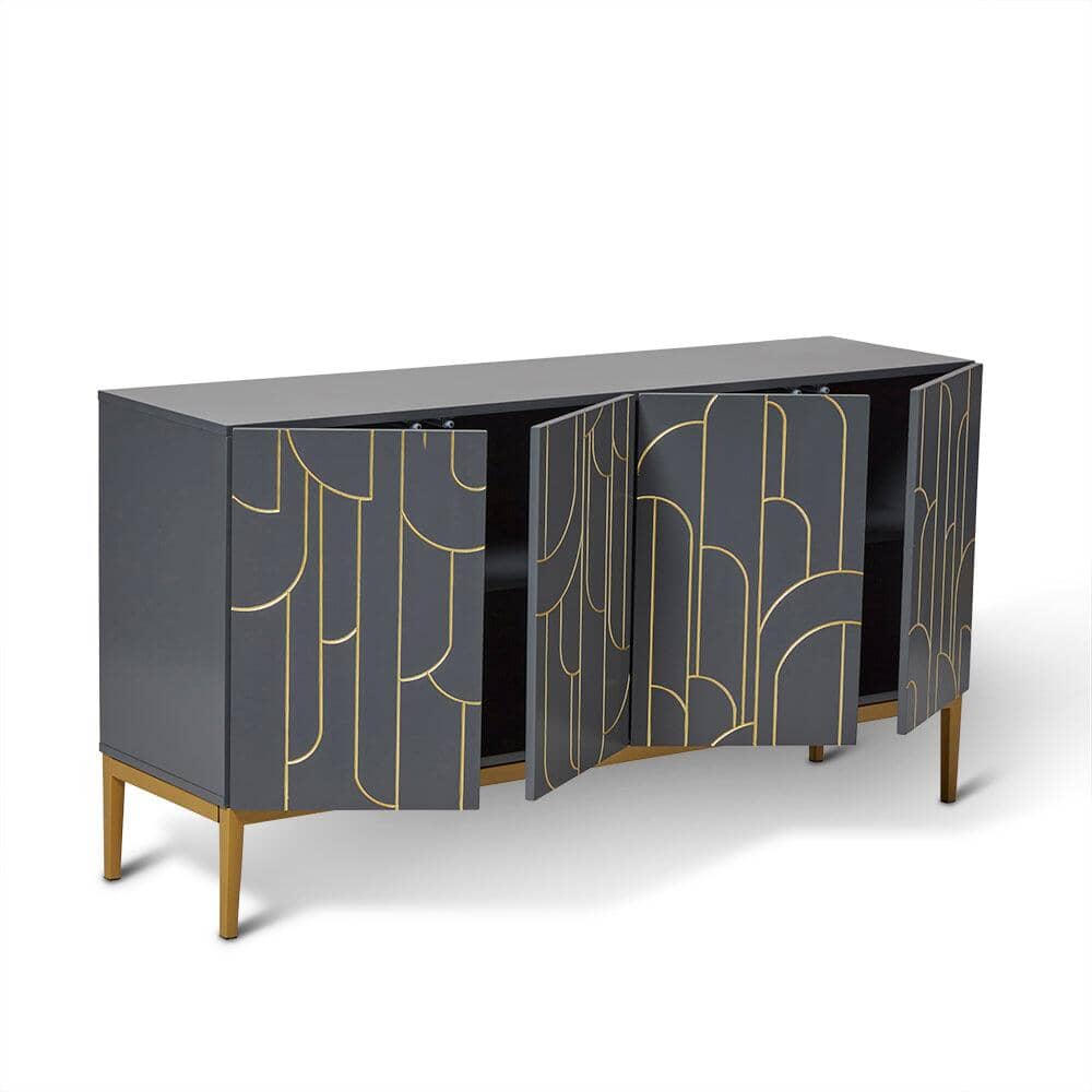 Gatsby Large 4 Door Sideboard – Smoke Grey - Image 6
