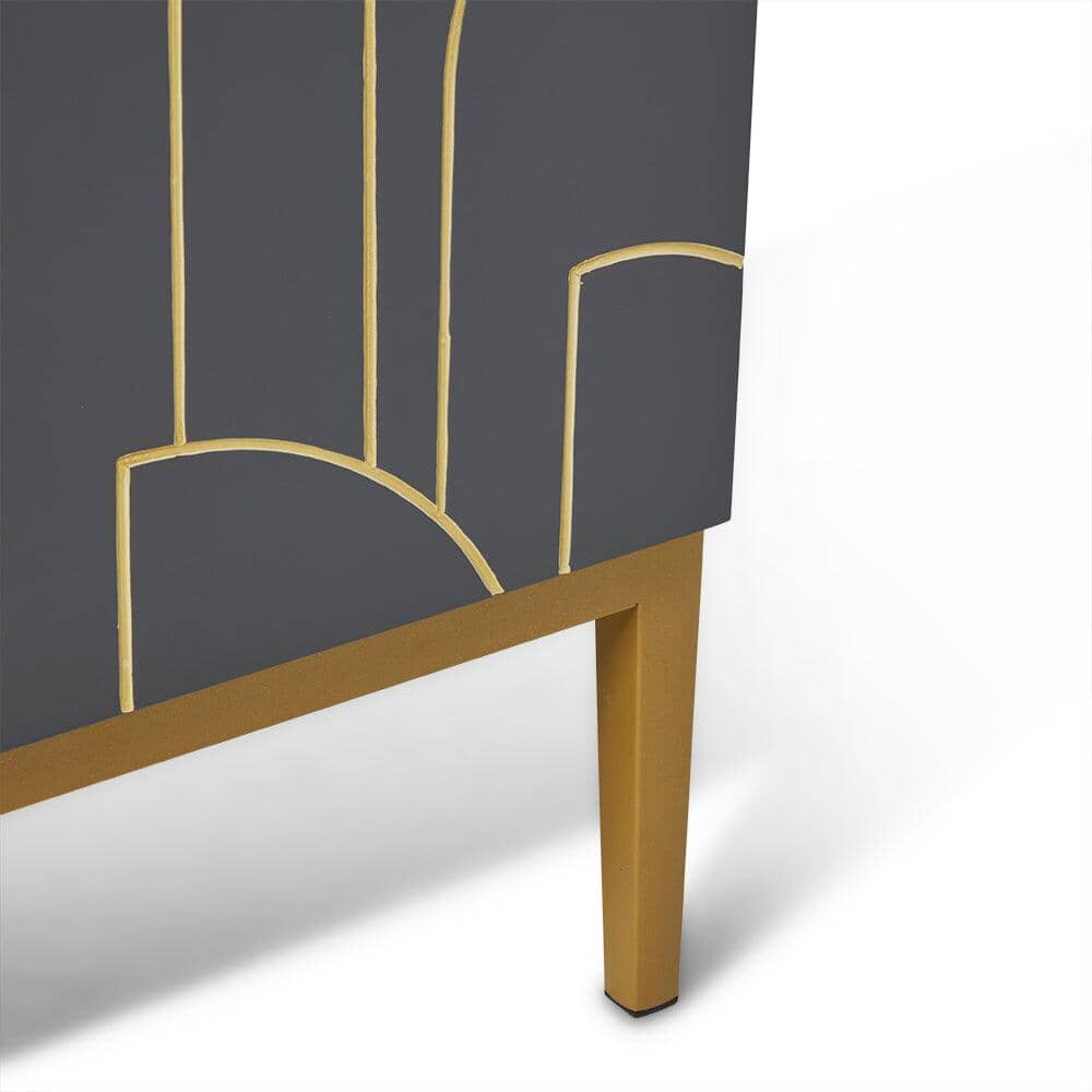 Gatsby Large 4 Door Sideboard – Smoke Grey - Image 8