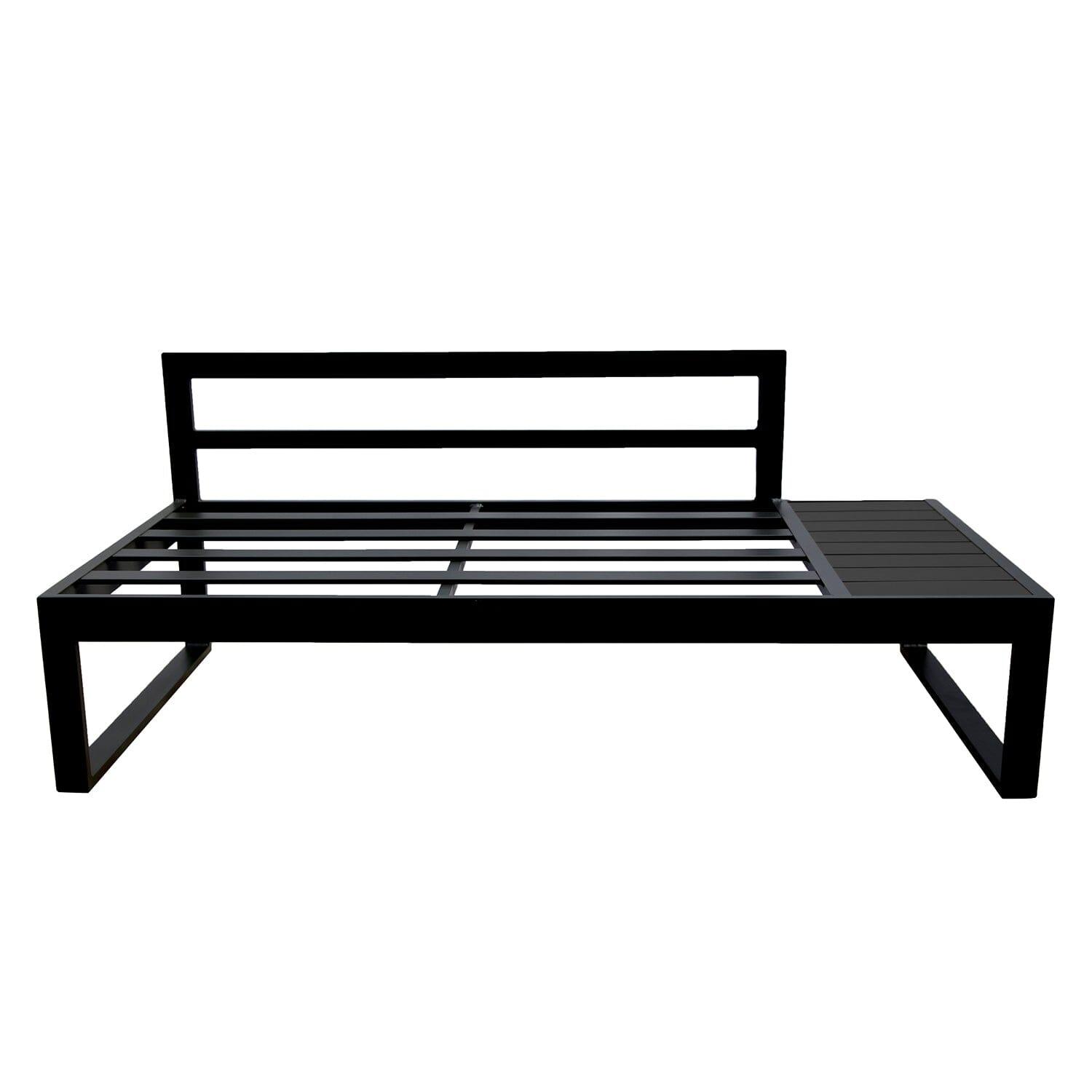 Maia 5 Seater Garden Interchangeable Sofa Set with Cream Lean Over Parasol - Black - Image 7