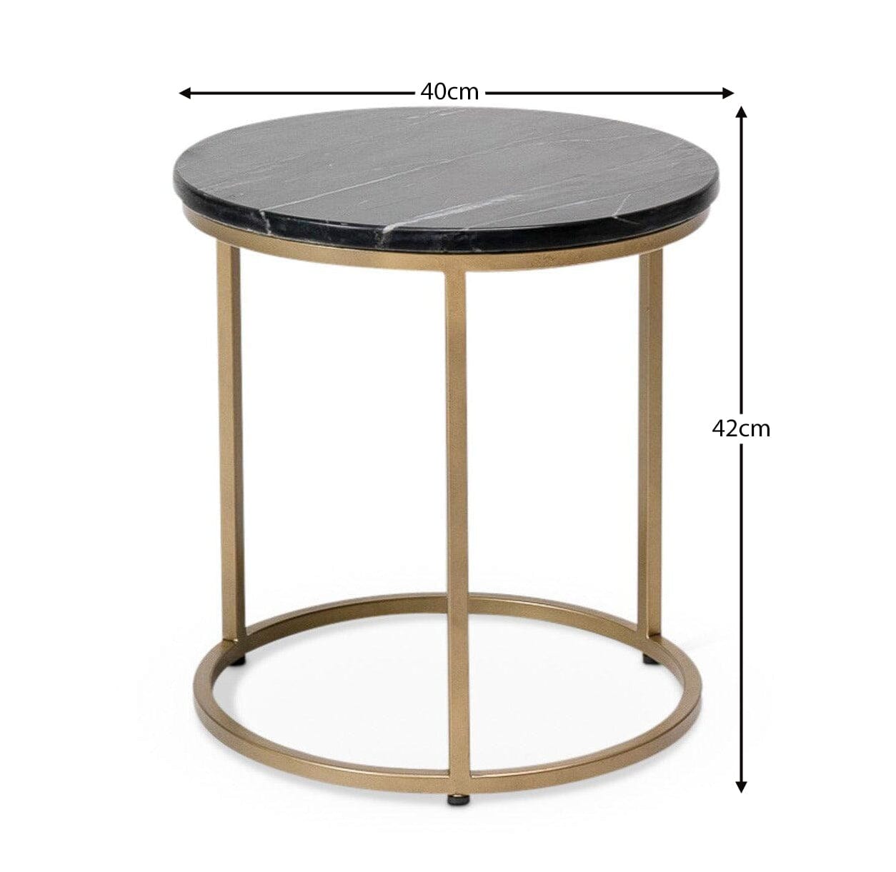 Nara Round Real Marble Coffee Table with Gold Legs - Image 8