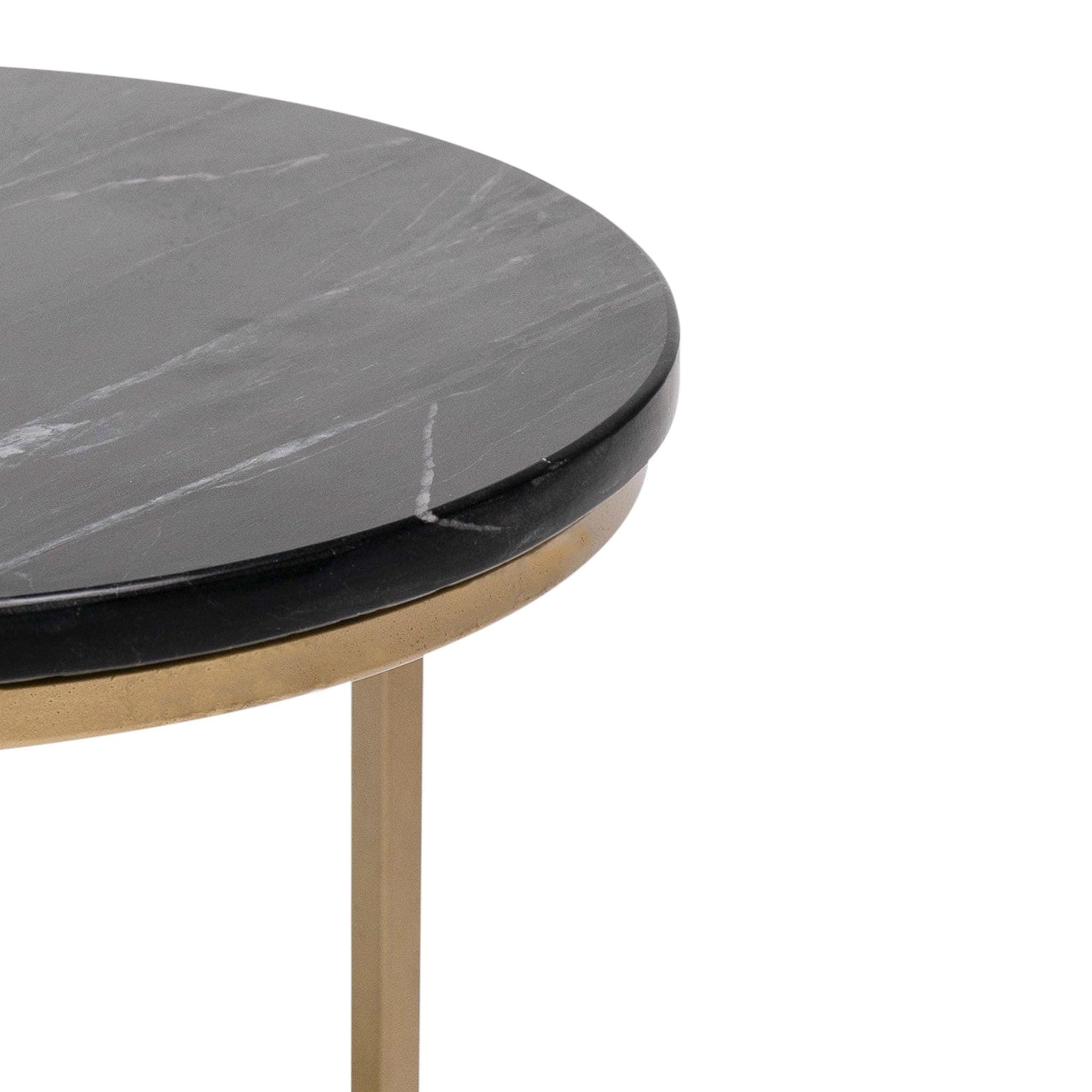 Nara Round Real Marble Coffee Table with Gold Legs - Image 6