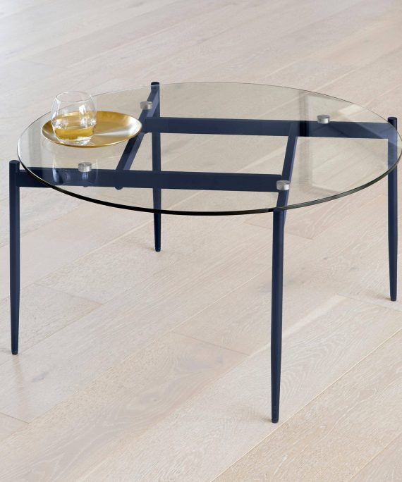 Oscar Glass Coffee Table - Blue Legs