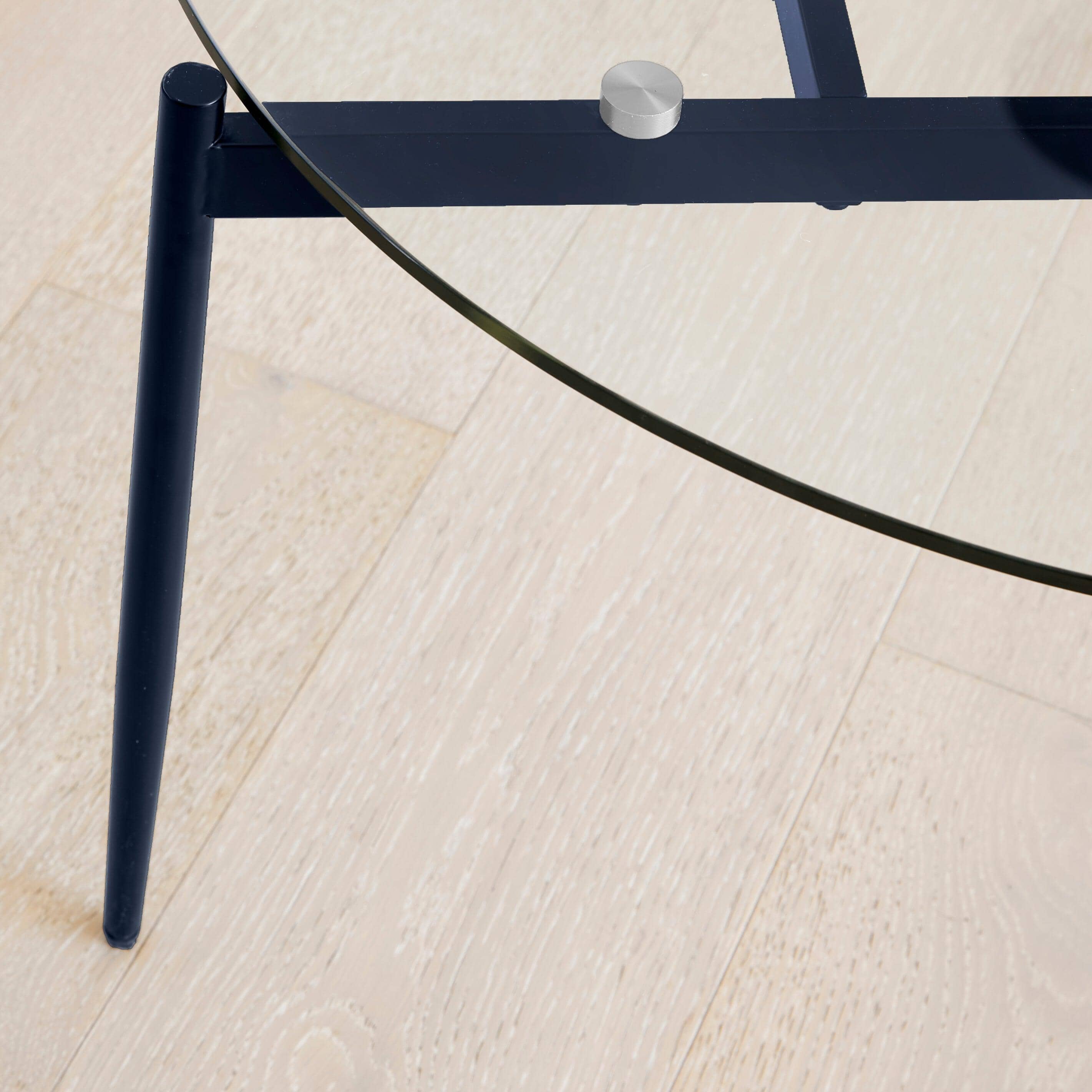 Oscar Glass Coffee Table - Blue Legs - Image 2