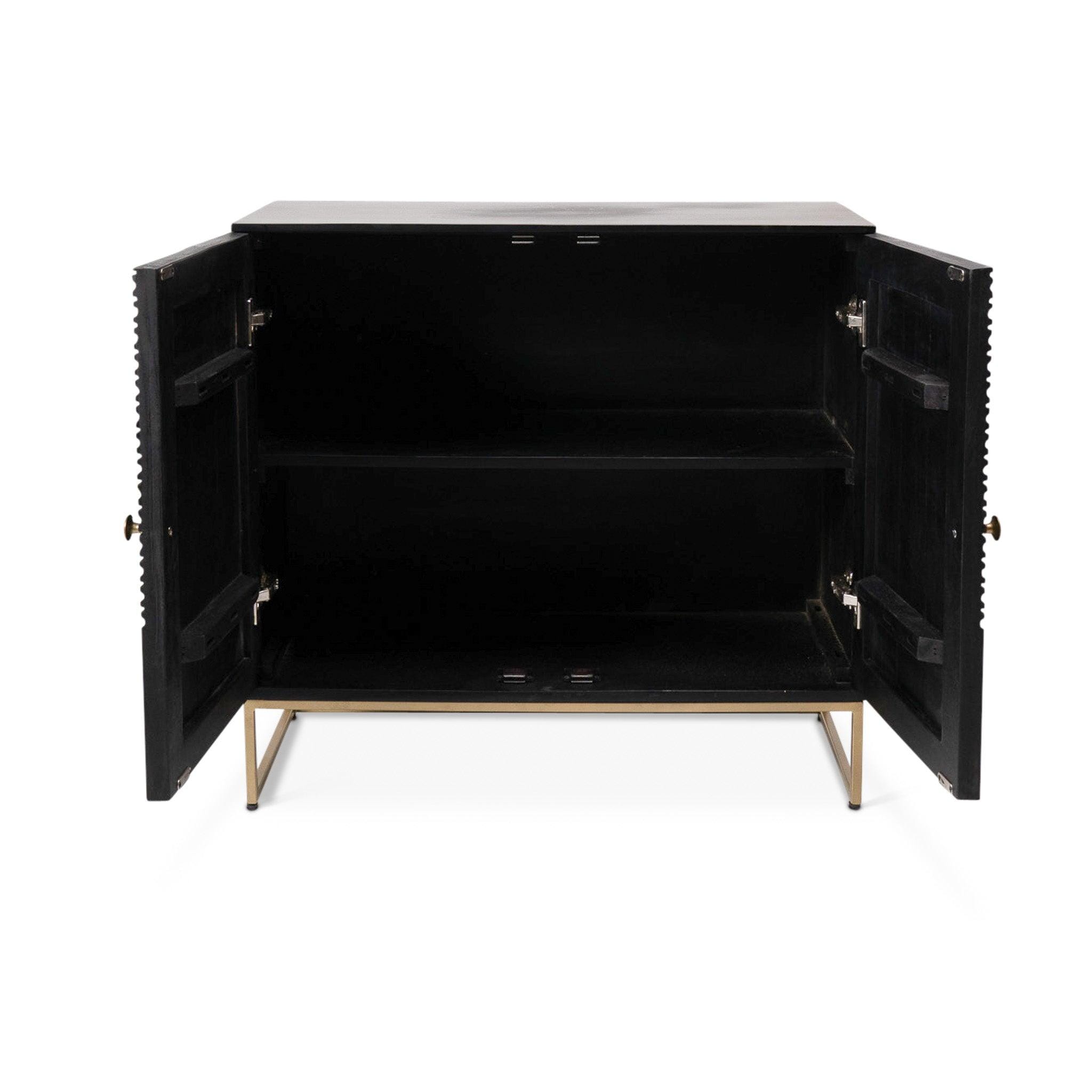 Rayna 2 Door Small Sideboard - Jet Black - Image 9