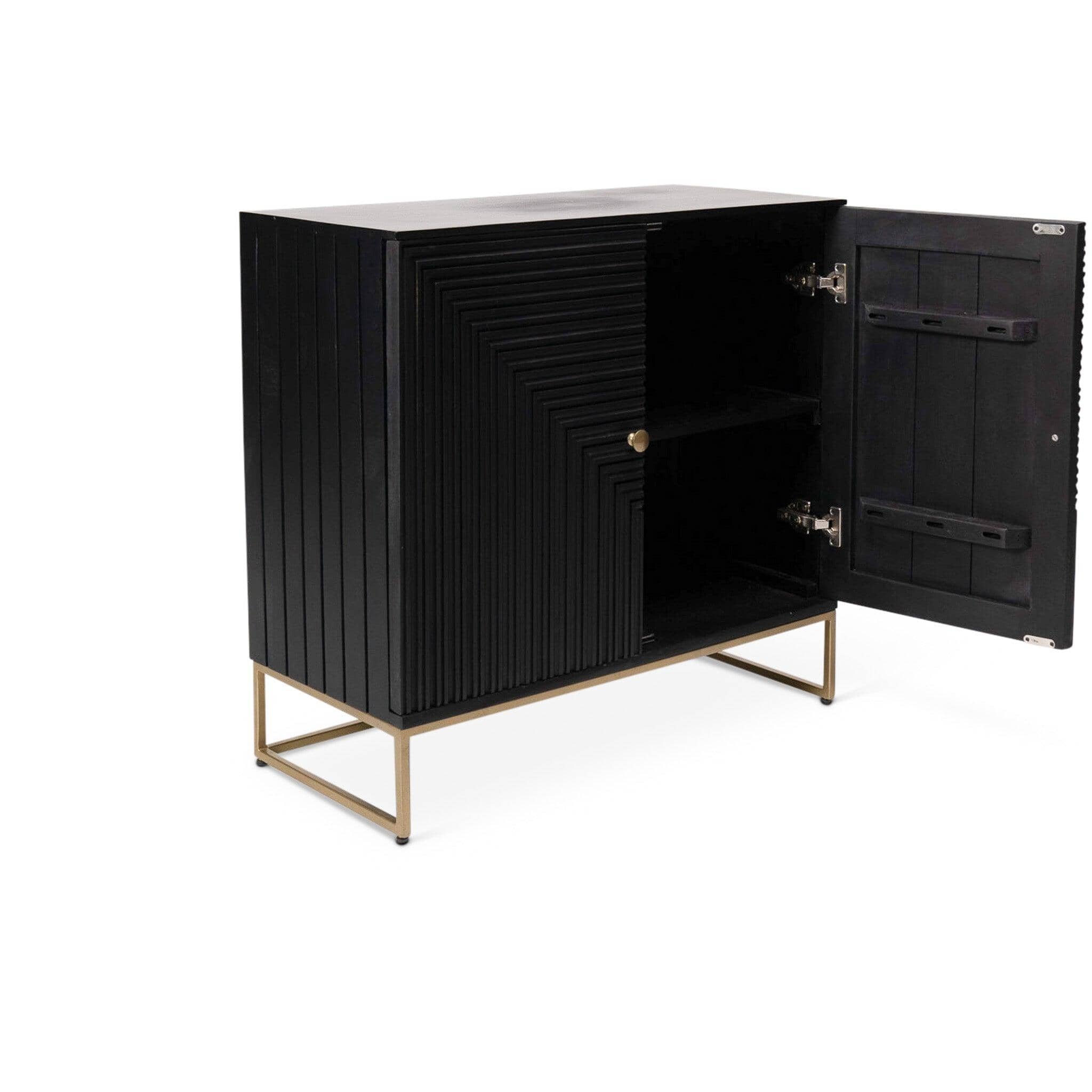 Rayna 2 Door Small Sideboard - Jet Black - Image 12