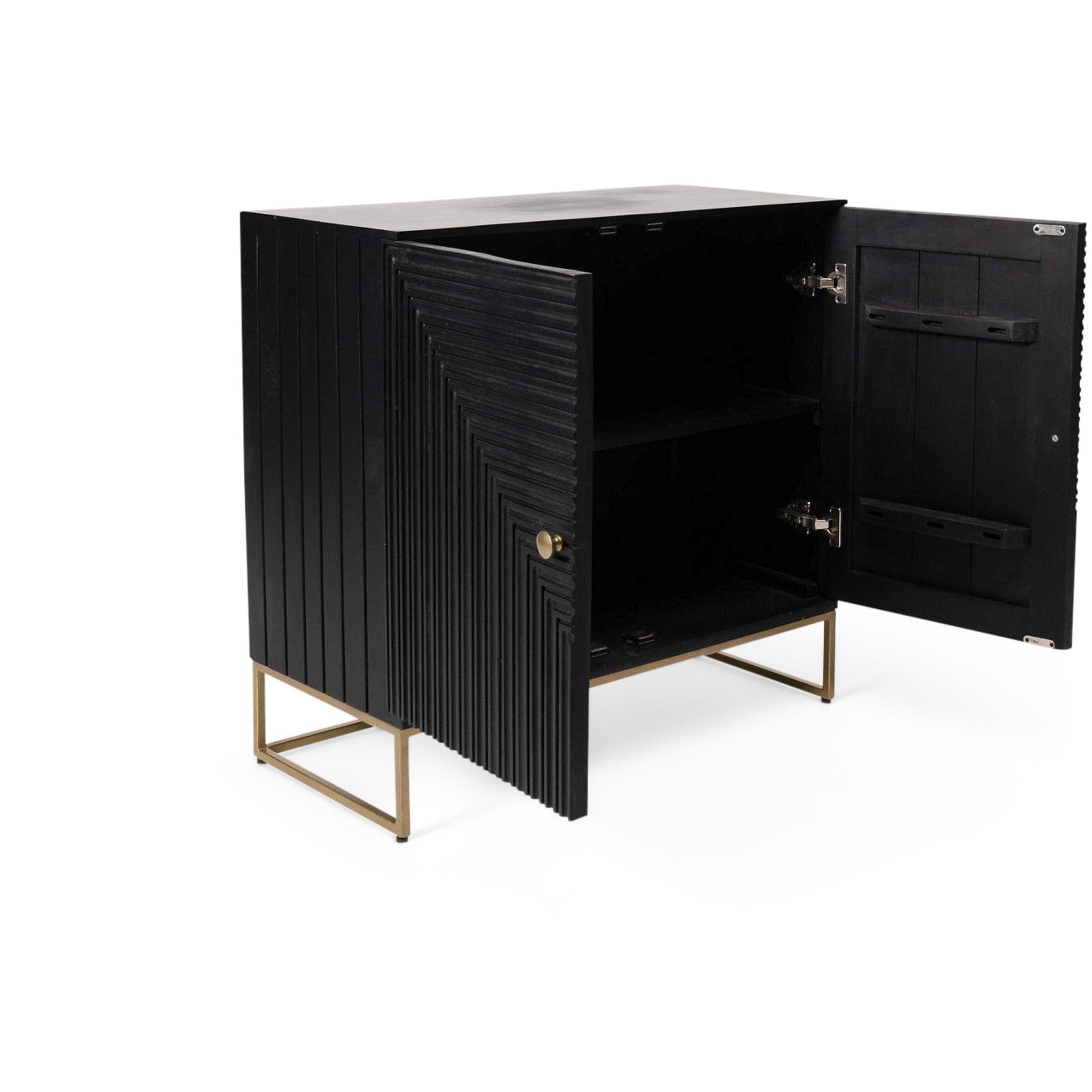 Rayna 2 Door Small Sideboard - Jet Black - Image 13