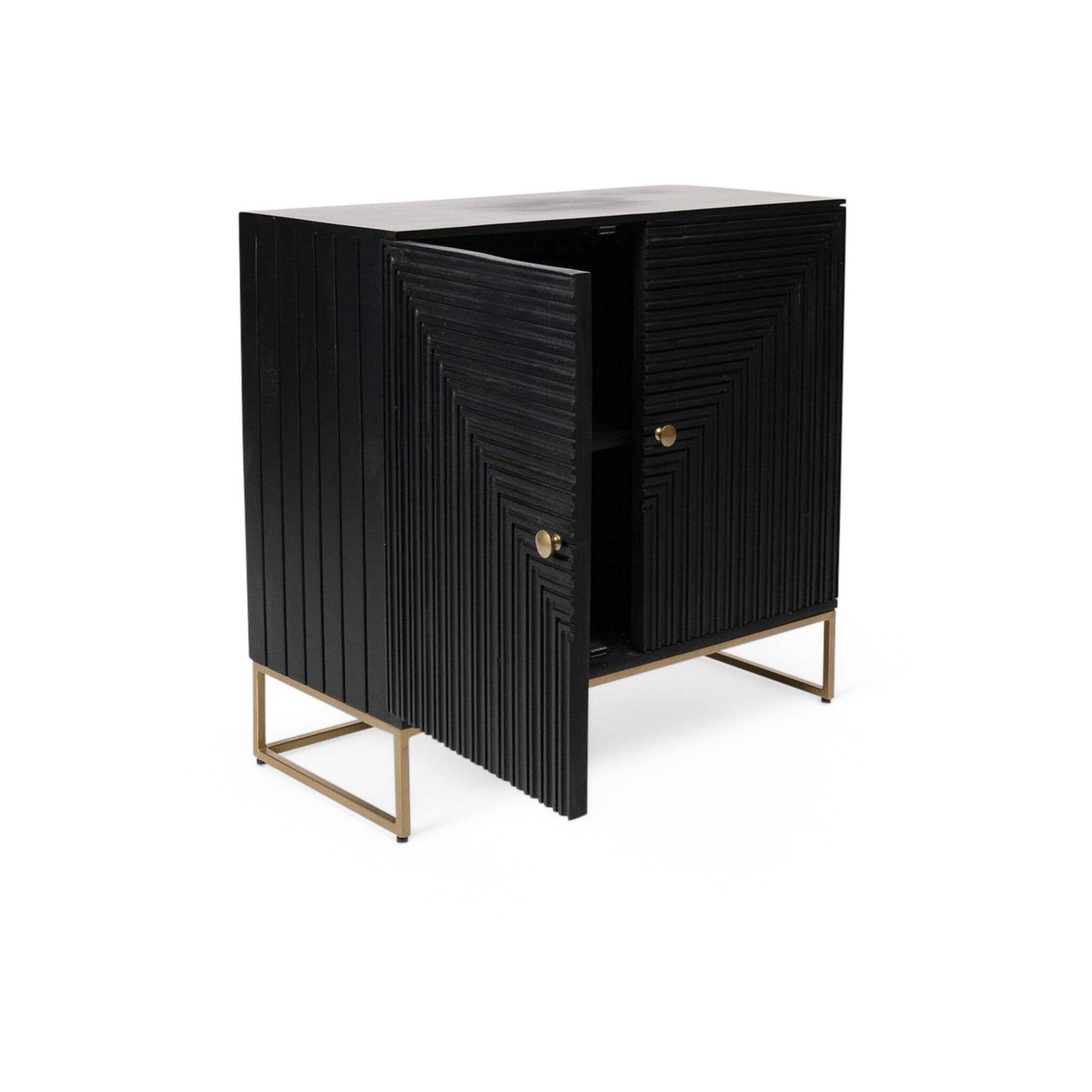 Rayna 2 Door Small Sideboard - Jet Black - Image 15