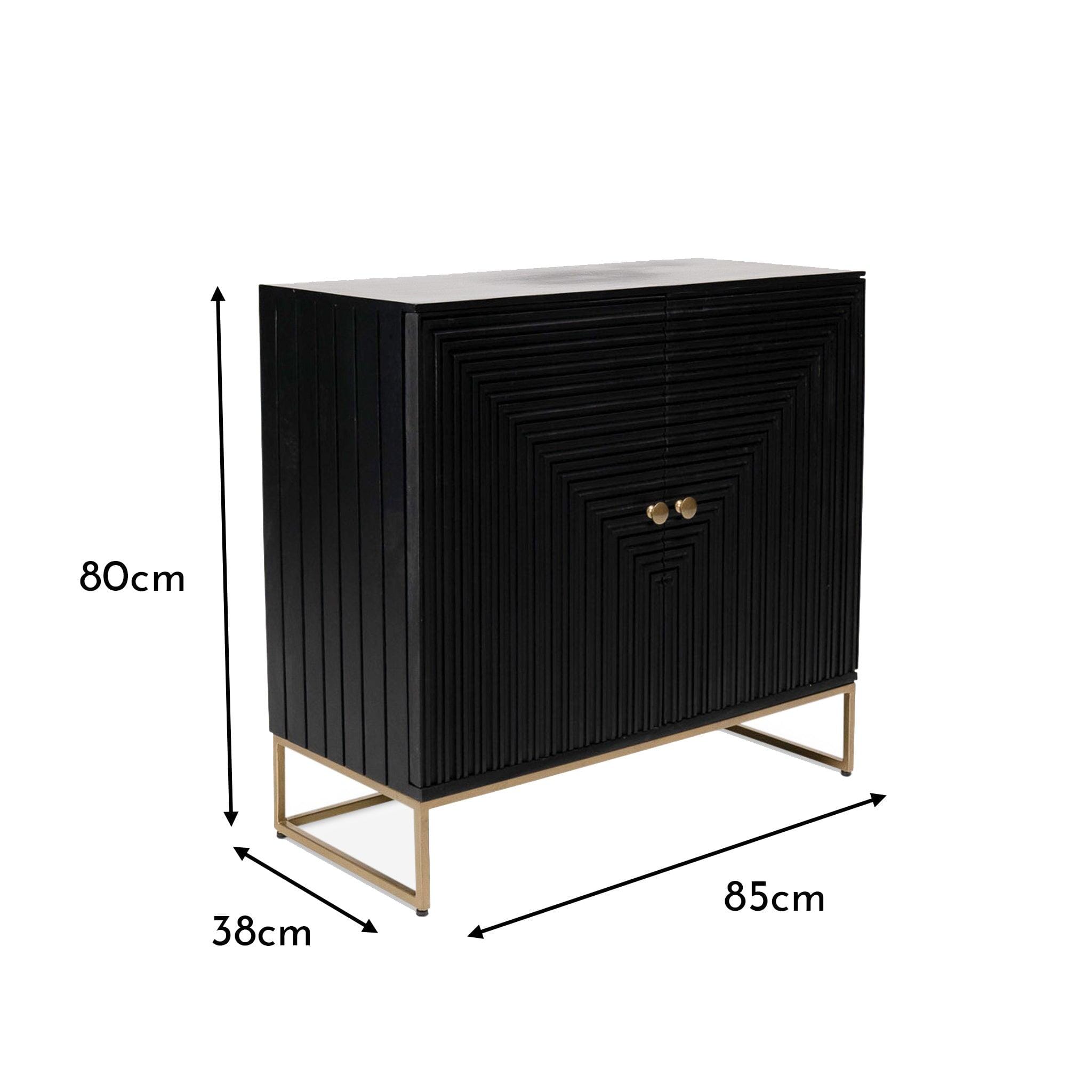 Rayna 2 Door Small Sideboard - Jet Black - Image 14