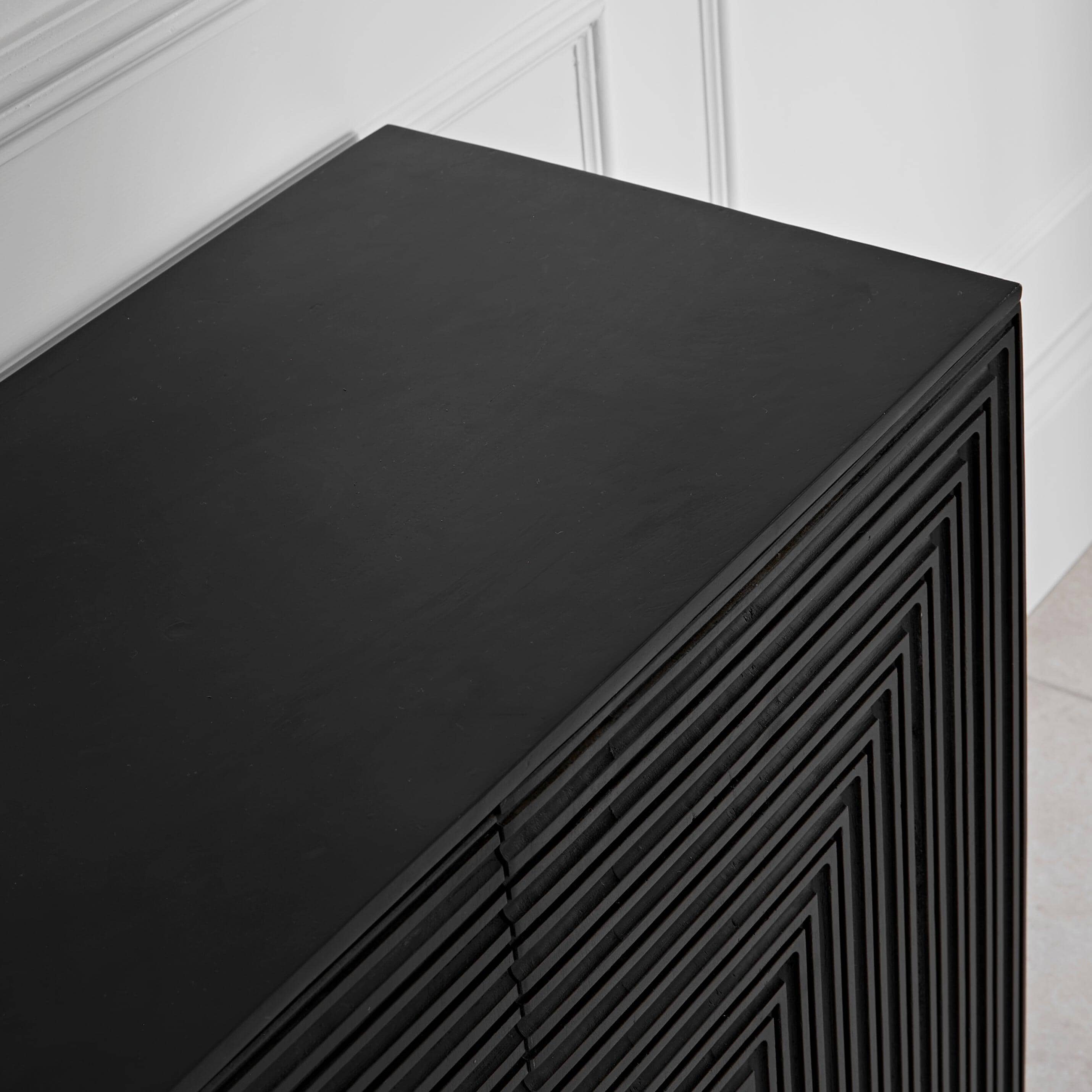 Rayna 2 Door Small Sideboard - Jet Black - Image 5