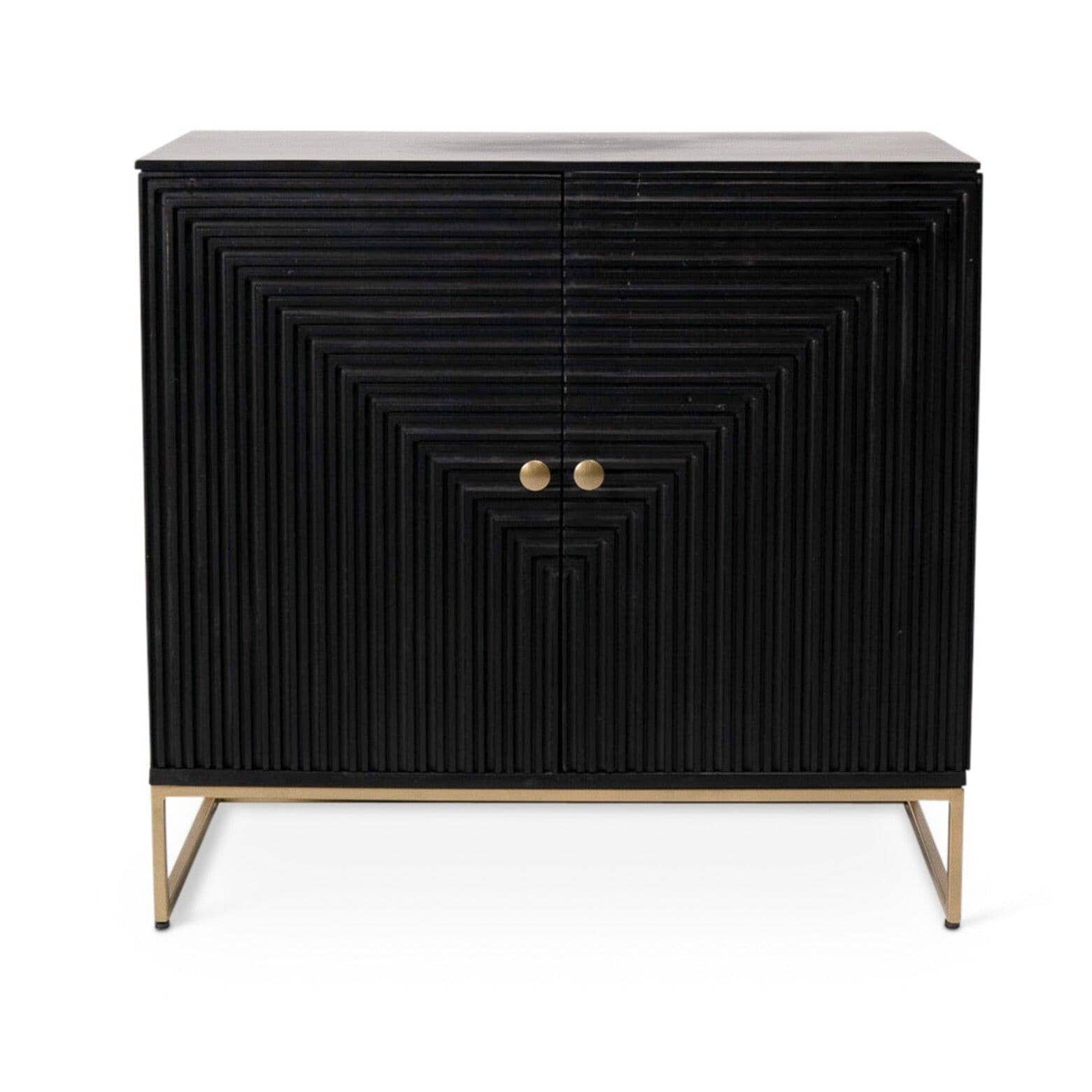 Rayna 2 Door Small Sideboard - Jet Black - Image 7