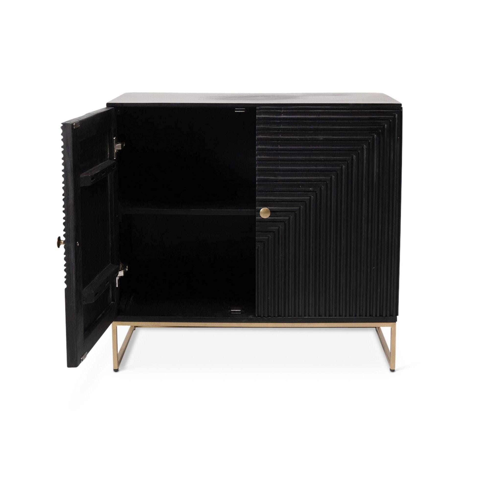 Rayna 2 Door Small Sideboard - Jet Black - Image 8