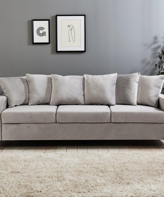 Tracy 3 Seater Sofa - Grey Velvet
