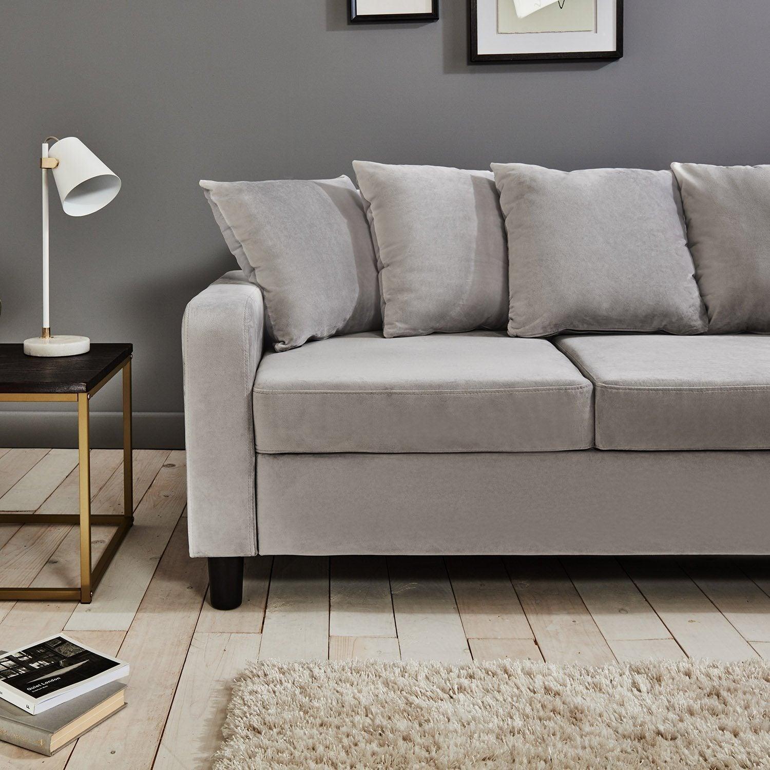 Tracy 3 Seater Sofa - Grey Velvet - Image 4