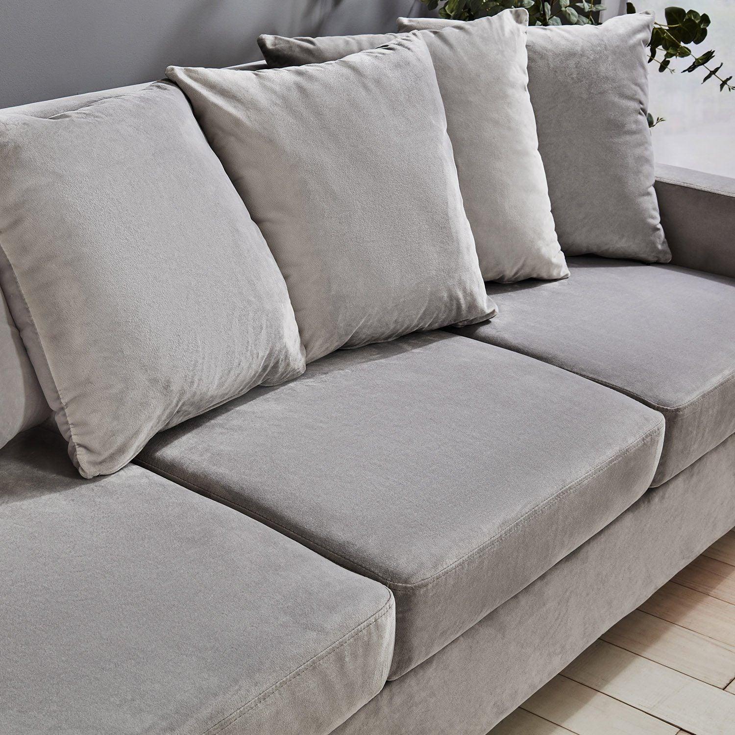 Tracy 3 Seater Sofa - Grey Velvet - Image 5