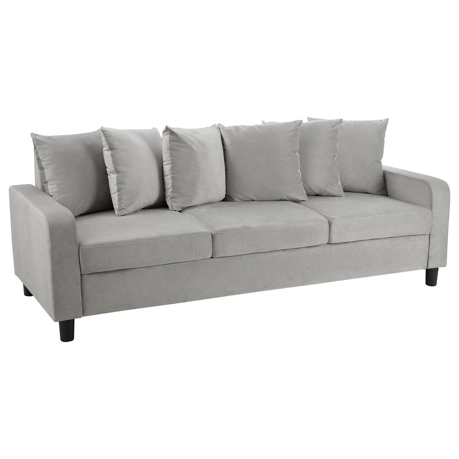 Tracy 3 Seater Sofa - Grey Velvet - Image 6