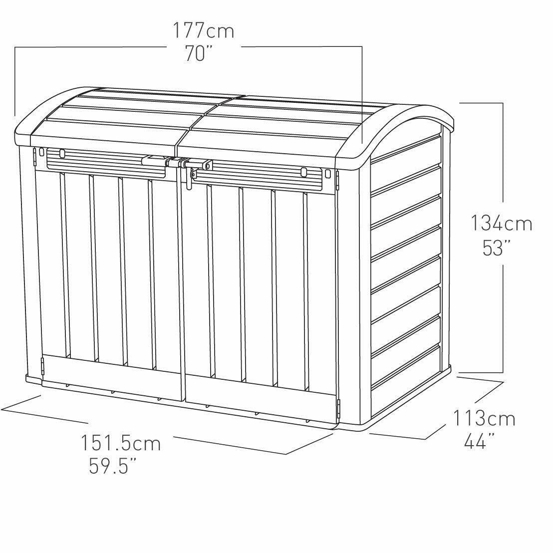 Keter Store It Out Ultra 2000L Outdoor Garden & Bike Storage Shed - Beige/Brown - Image 6