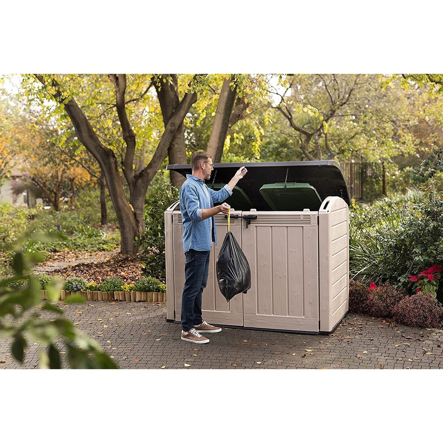 Keter Store It Out Ultra 2000L Outdoor Garden & Bike Storage Shed - Beige/Brown - Image 3