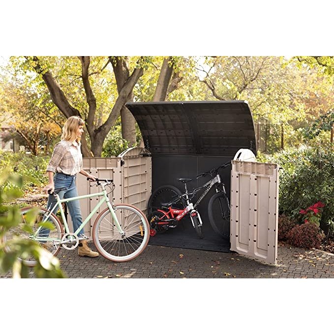 Keter Store It Out Ultra 2000L Outdoor Garden & Bike Storage Shed - Beige/Brown - Image 4