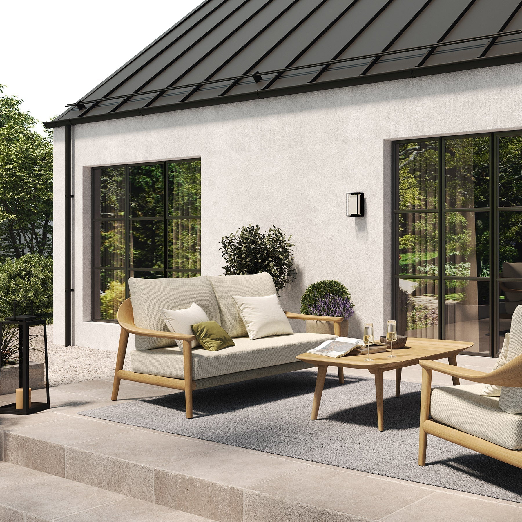 N1 Two Seater Sofa Light Teak - Image 2