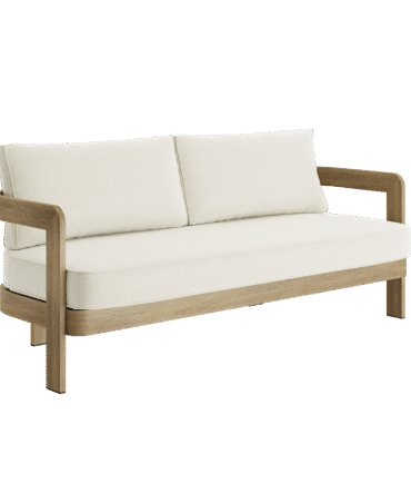 N3 Oak Three Seater Sofa Cirrus Textured Weave