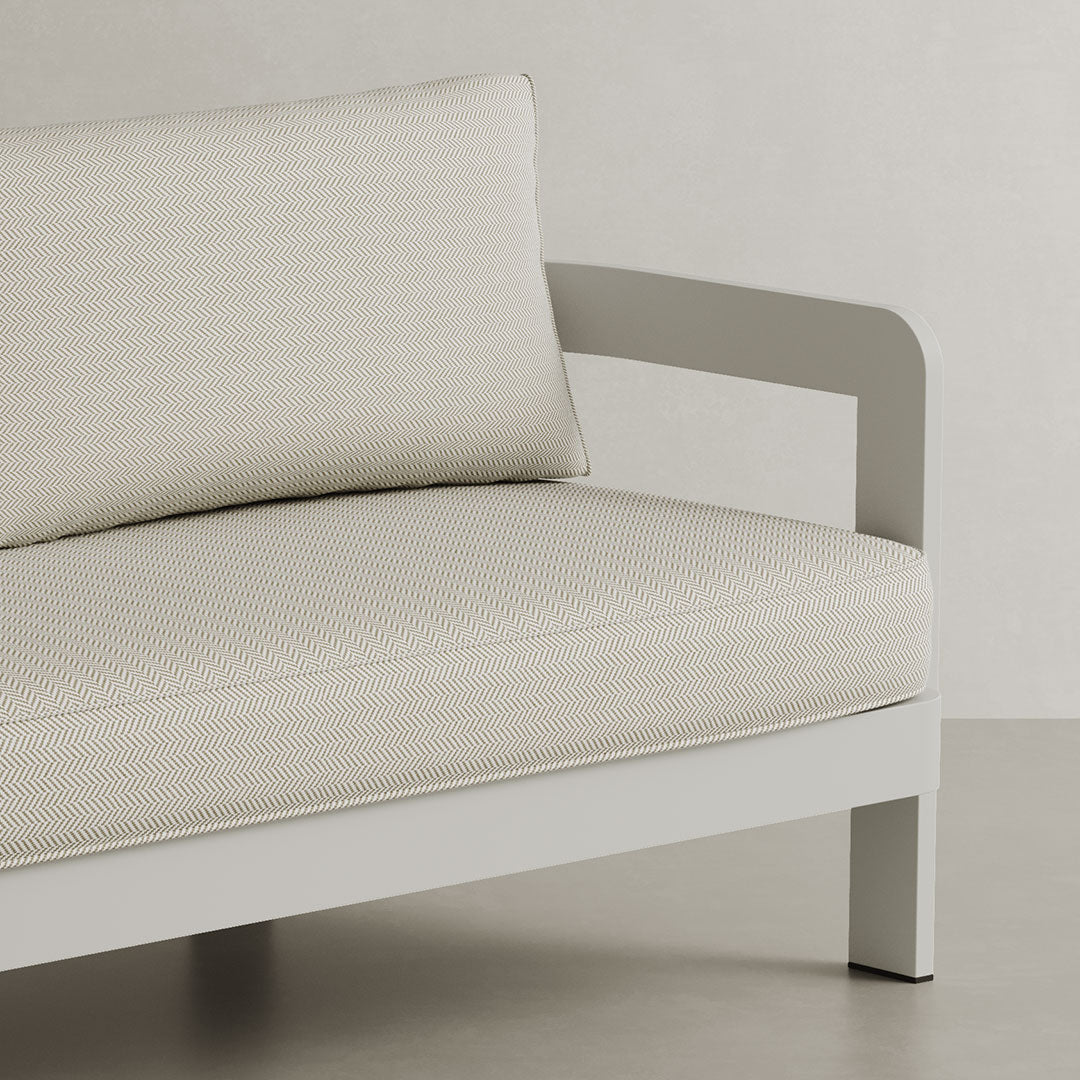 N3 Stone Three Seater Sofa Pearl Herringbone - Image 2