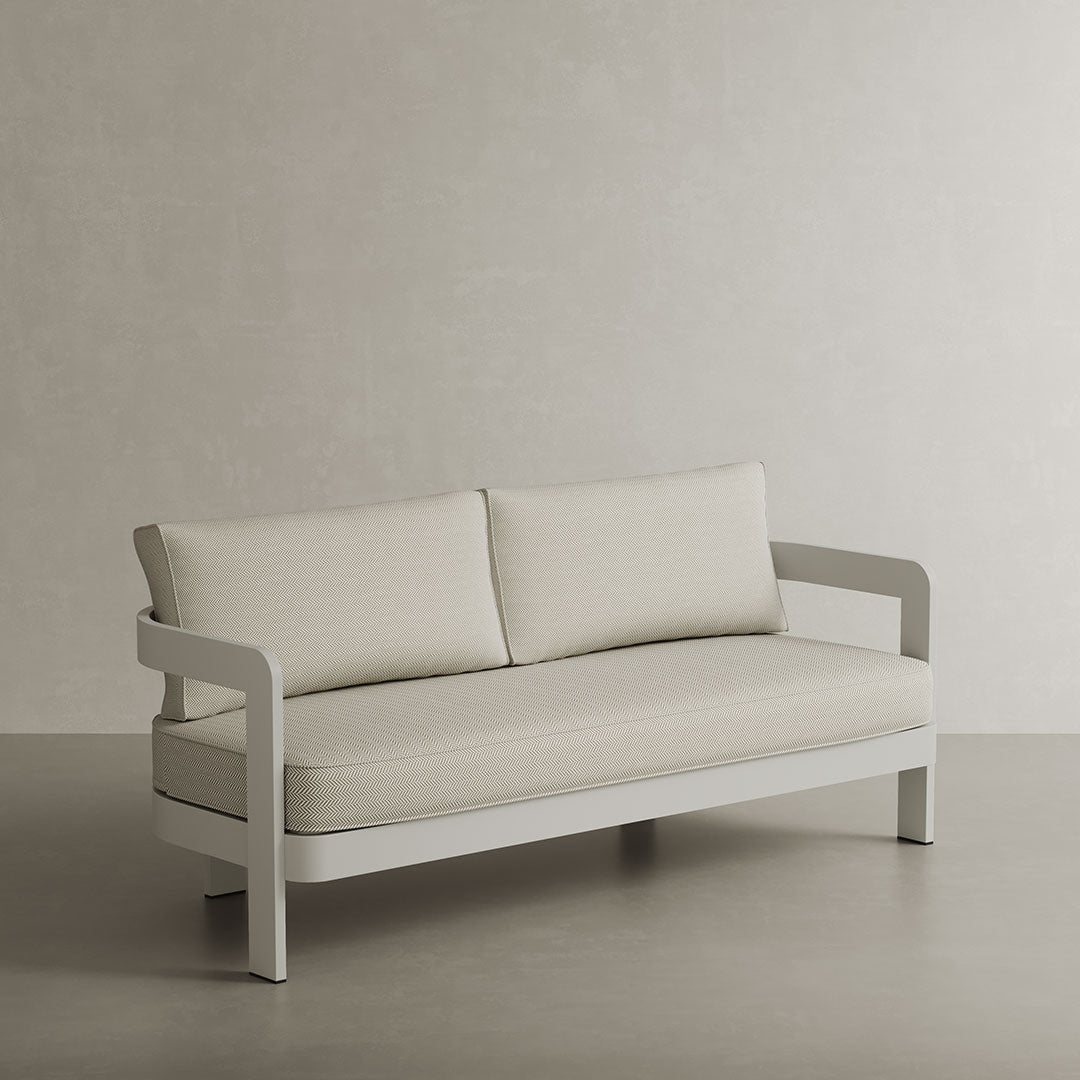 N3 Stone Three Seater Sofa Pearl Herringbone - Image 3