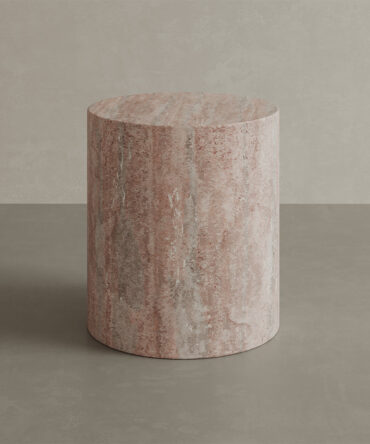 Porto Travertine Side Table, Red