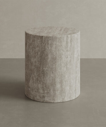 Porto Travertine Side Table, White